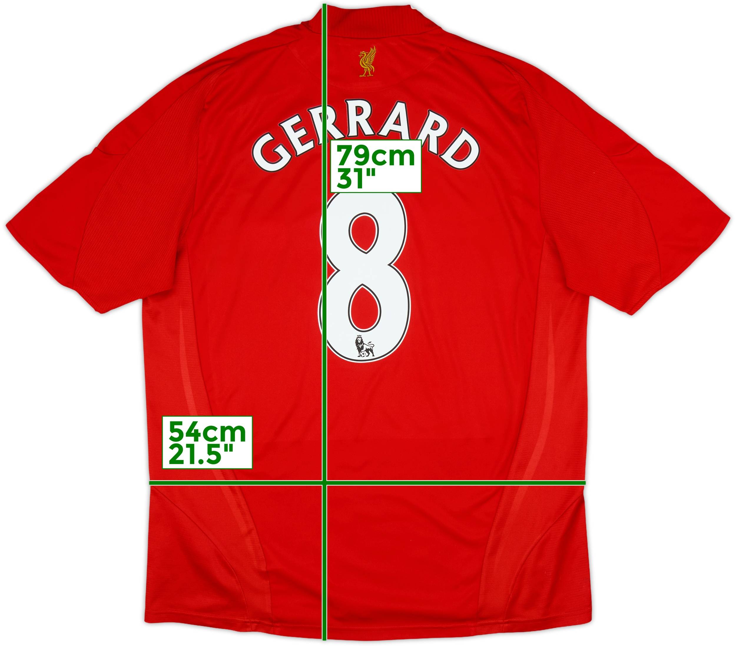2008-10 Liverpool Home Shirt Gerrard #8 - 7/10 - (XL)