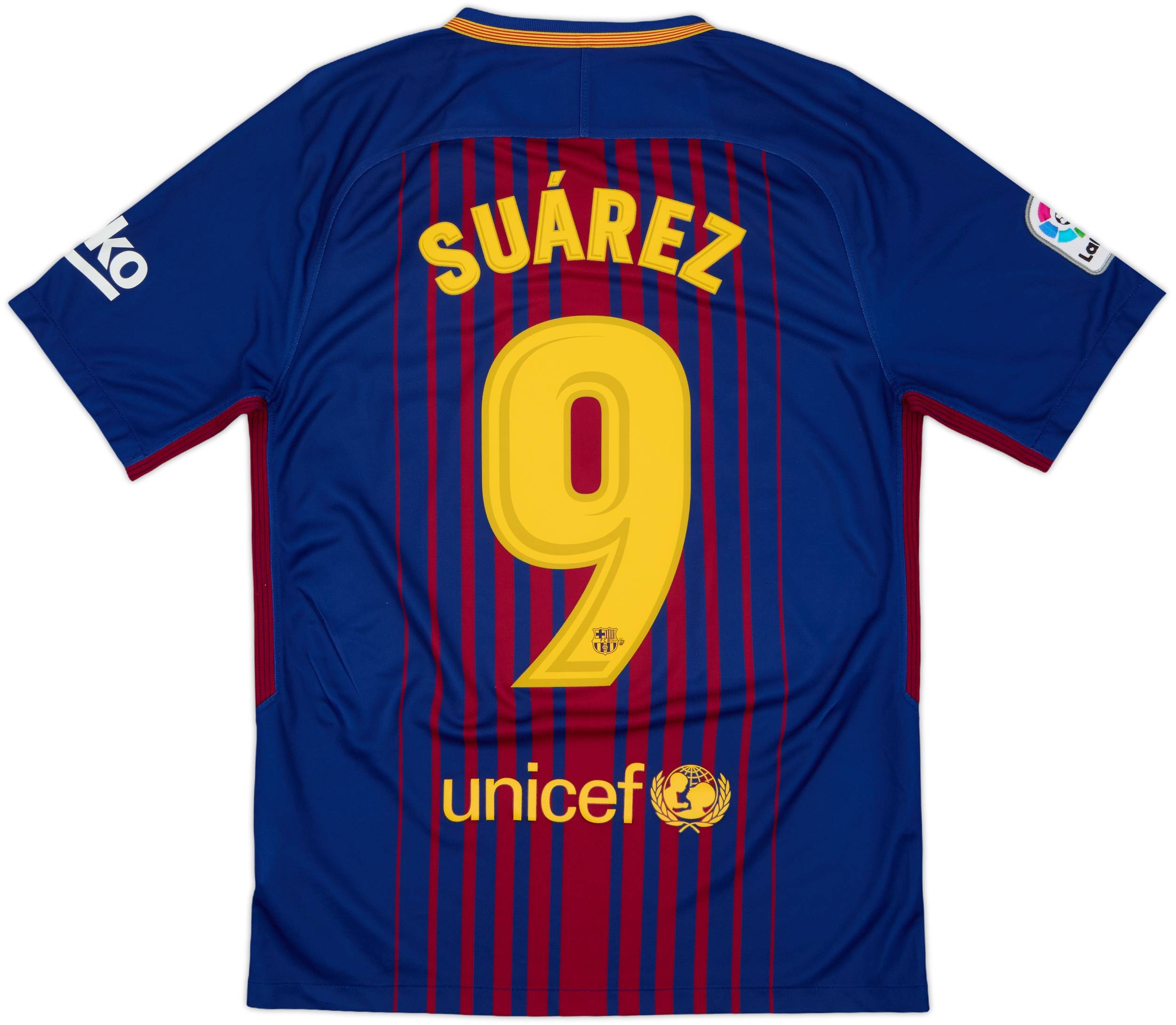 2017-18 Barcelona Home Shirt Suarez #9 - 8/10 - (S)