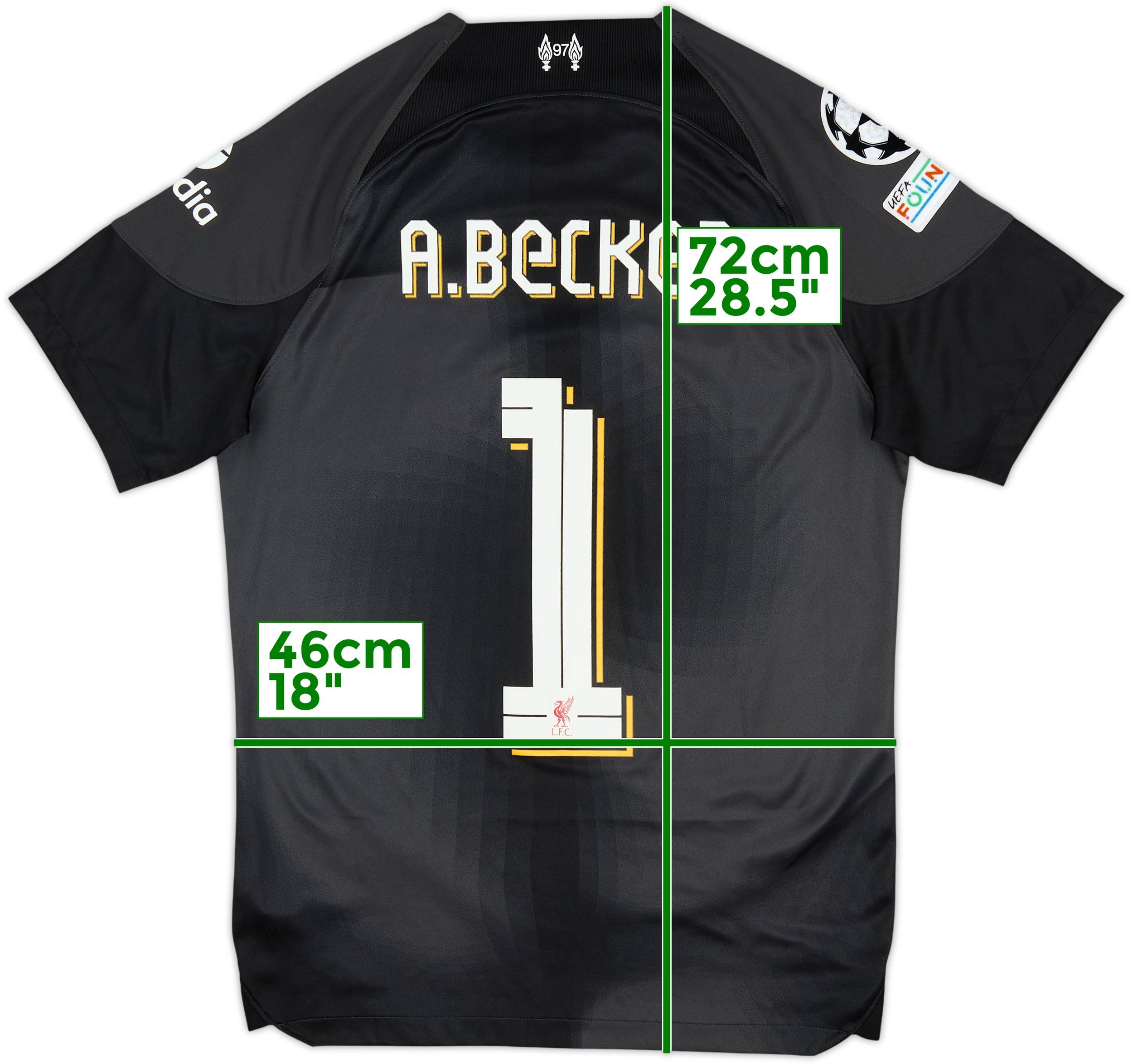 2022-23 Liverpool GK S/S Shirt A.Becker #1 - 7/10 - (S)