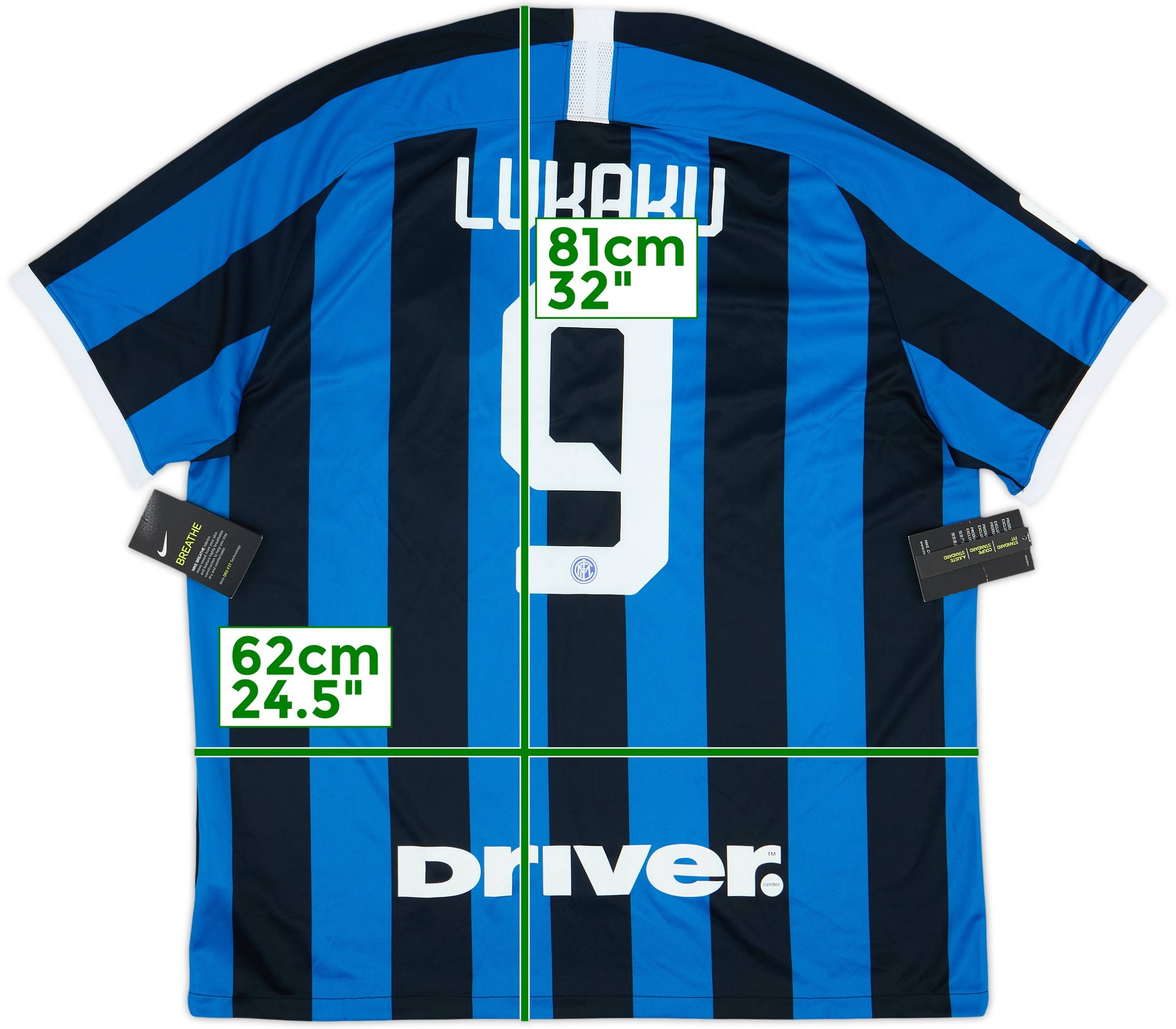 2019-20 Inter Milan Home Shirt Lukaku #9 (XXL)
