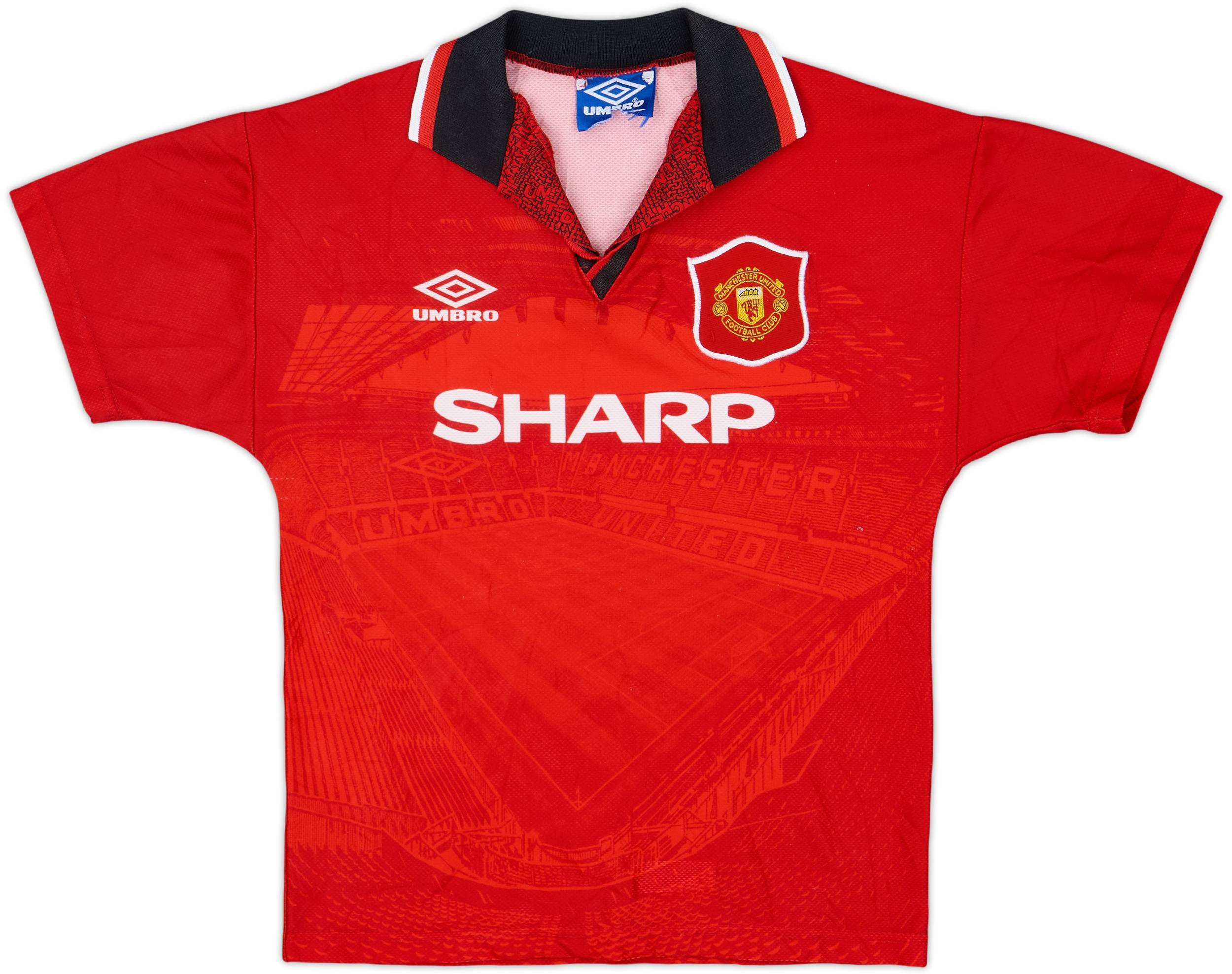 1994-96 Manchester United Home Shirt - 8/10 - (L.Boys)