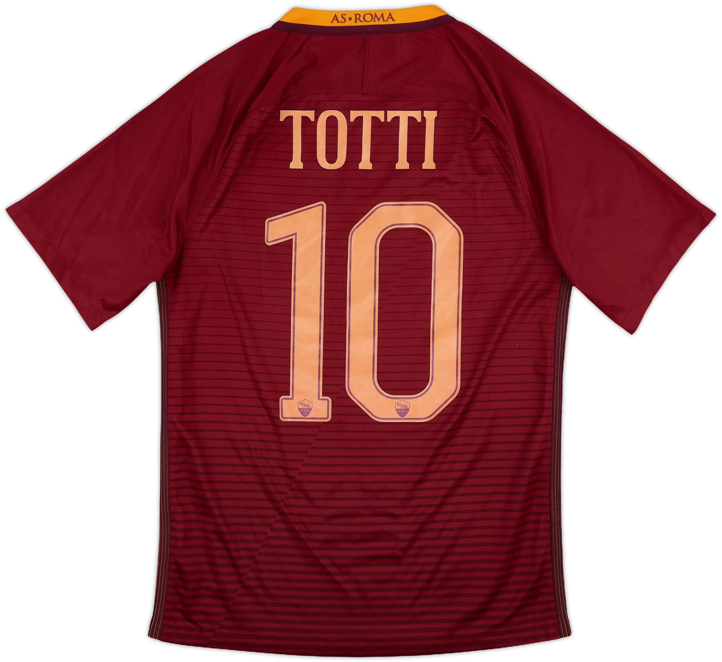2016-17 Roma Home Shirt Totti #10 - 6/10 - (S)