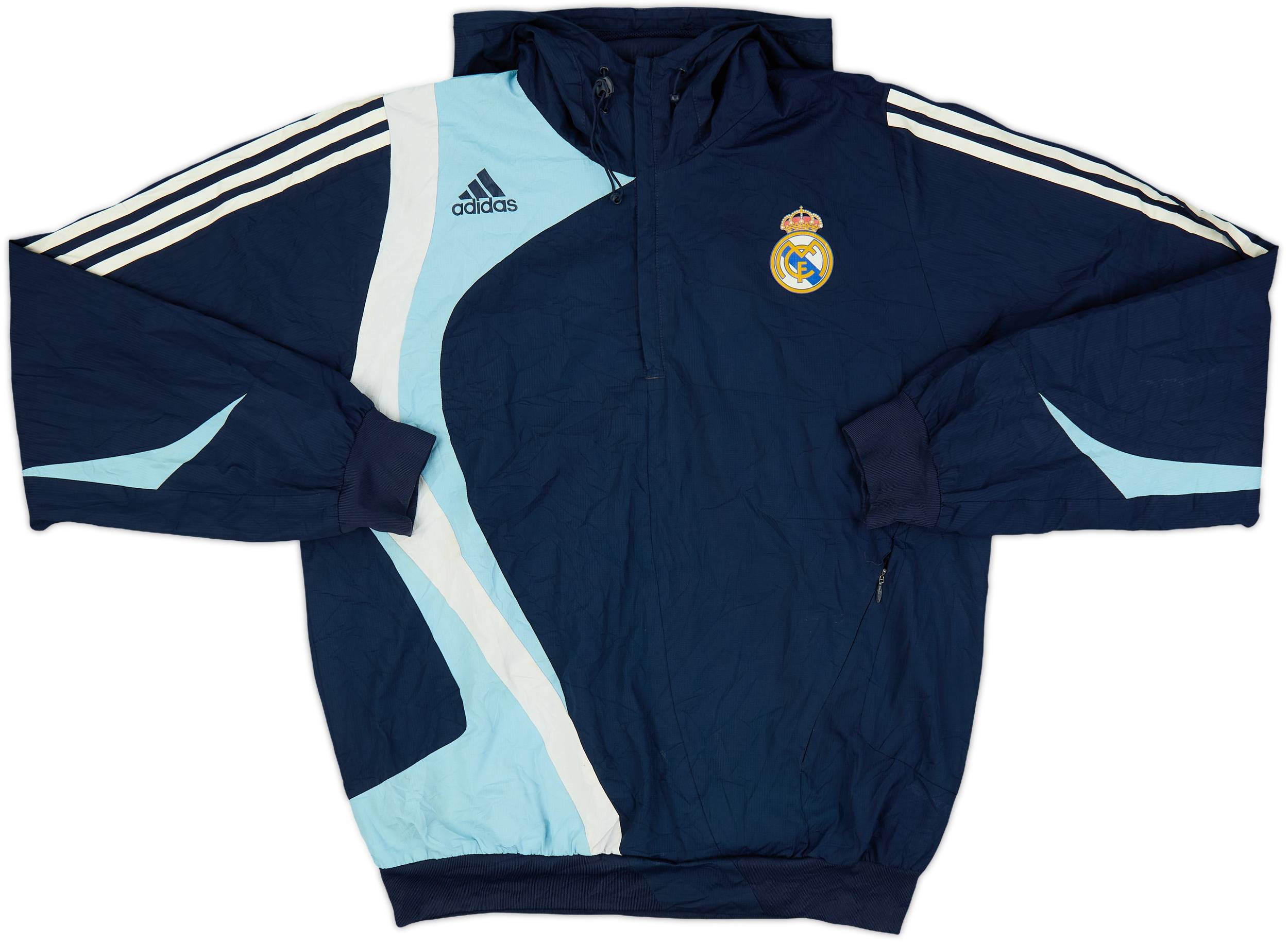 2007-08 Real Madrid adidas Hooded 1/4 Zip Training Top - 5/10 - (L)