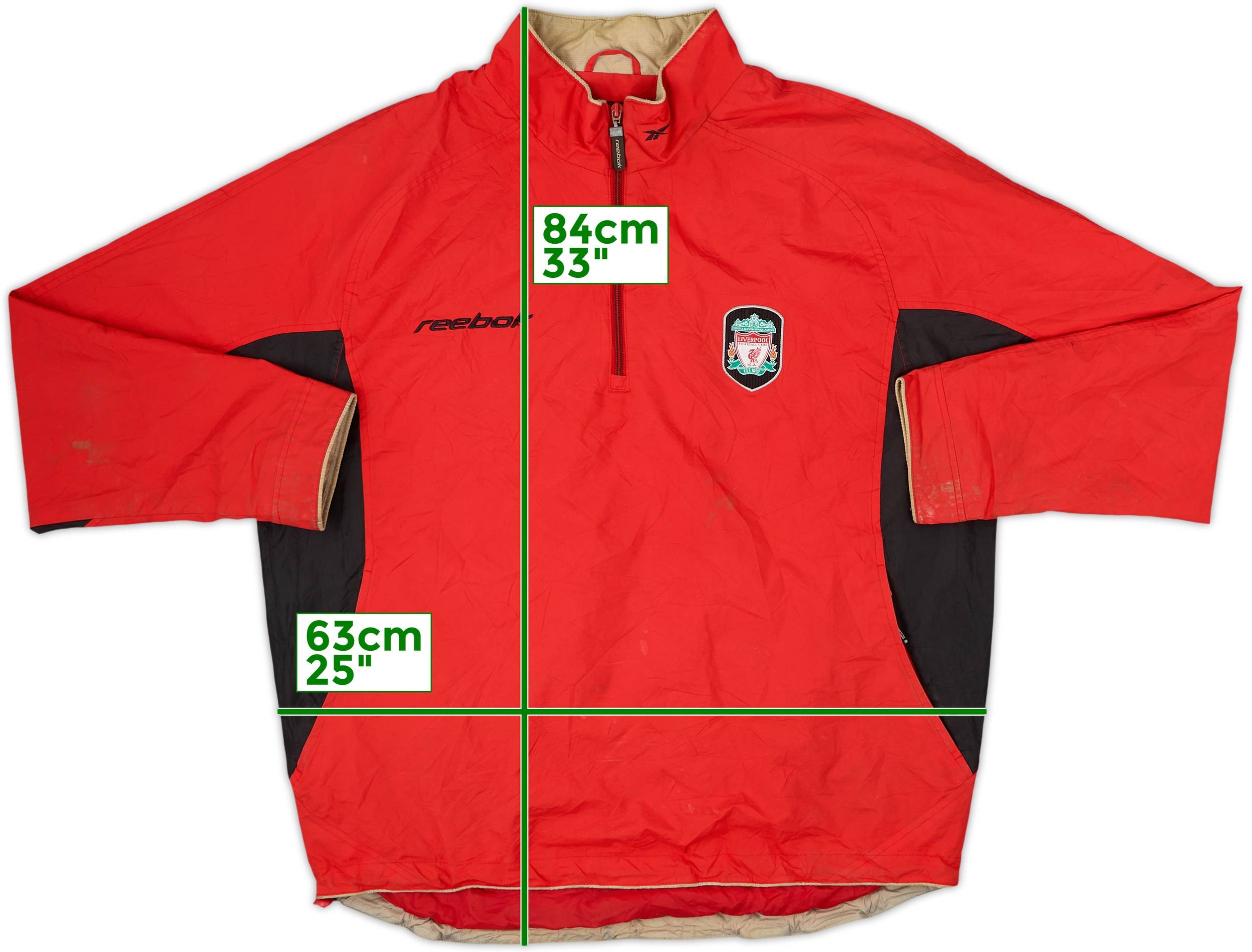 2003-04 Liverpool Reebok 1/4 Zip Training Top - 6/10 - (L)