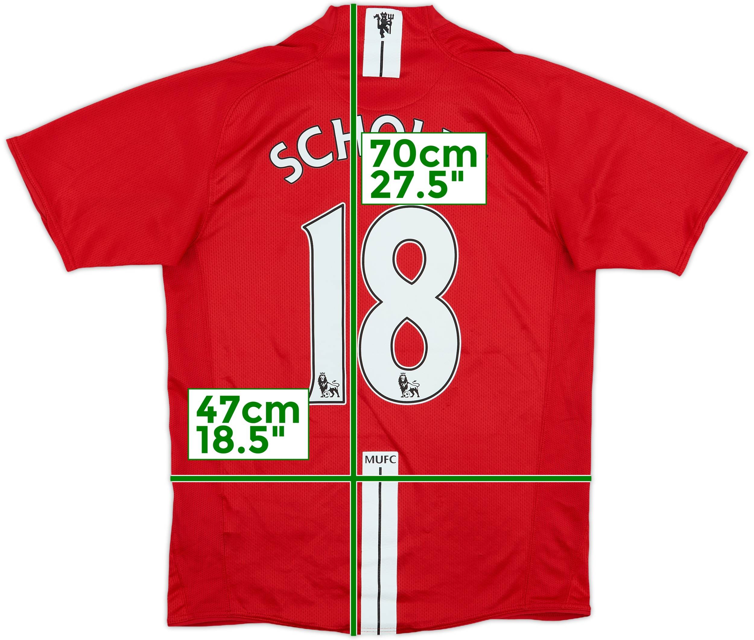 2007-09 Manchester United Home Shirt Scholes #18 - 8/10 - (S)