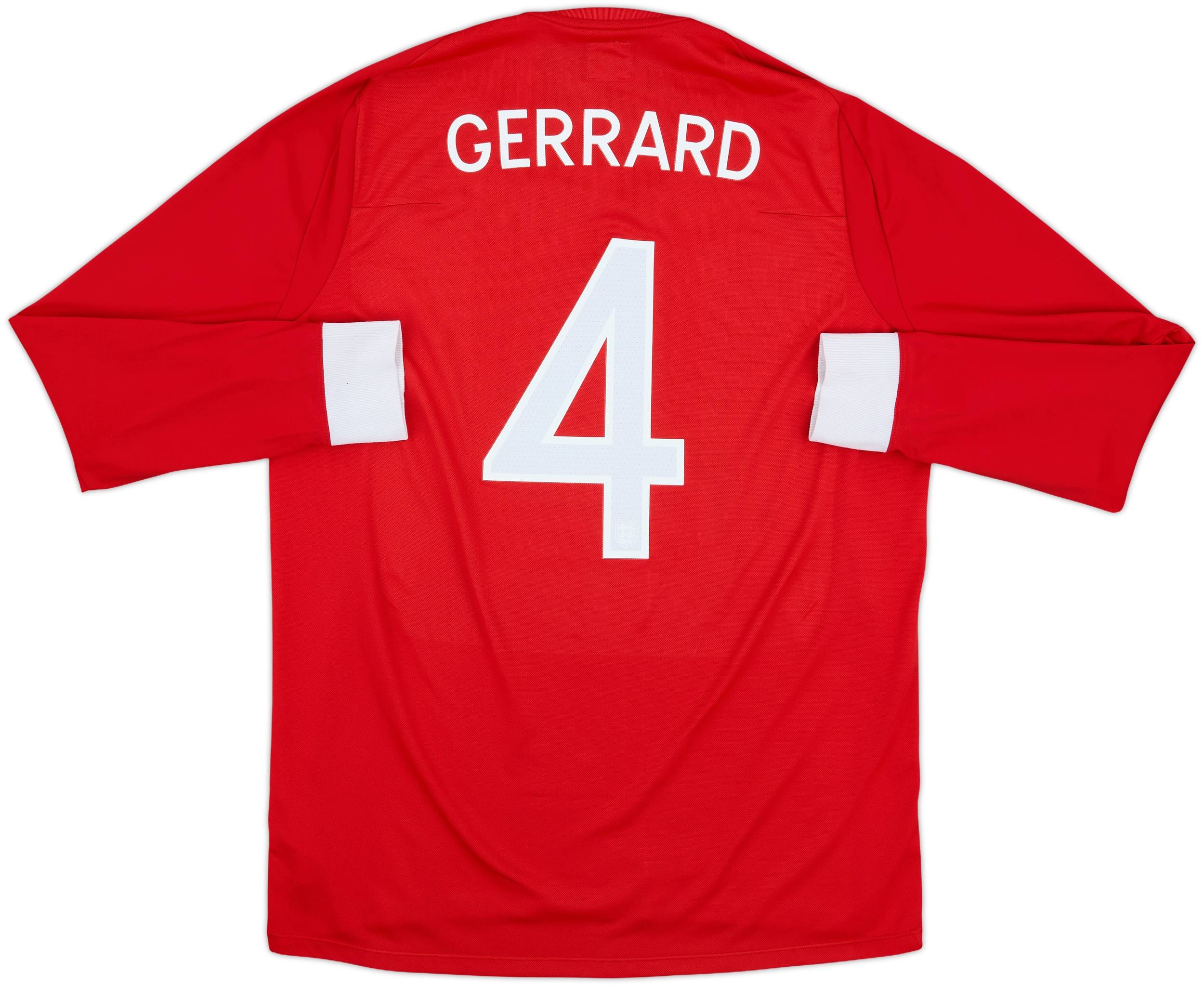 2010-11 England Away L/S Shirt Gerrard #4 - 8/10 - (L)