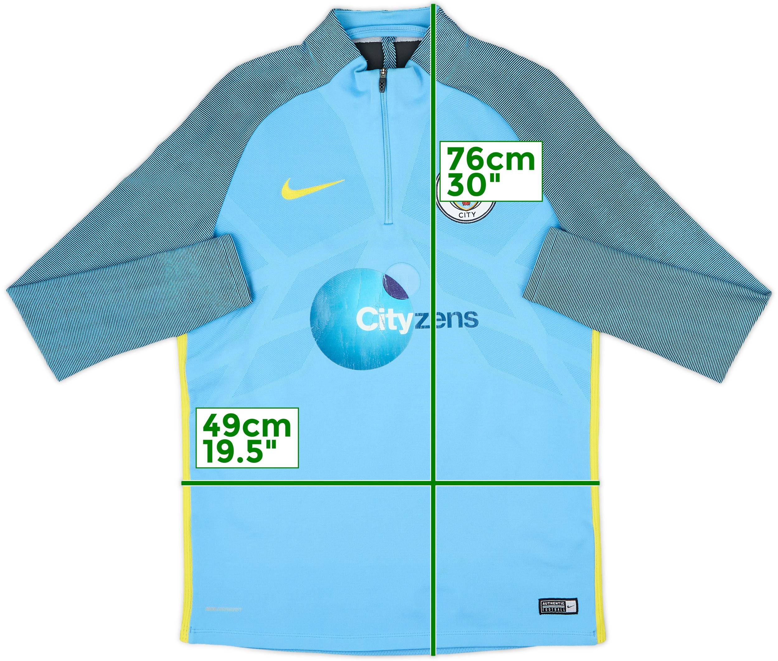 2016-17 Manchester City Nike 1/4 Zip Training Top - 5/10 - (M)