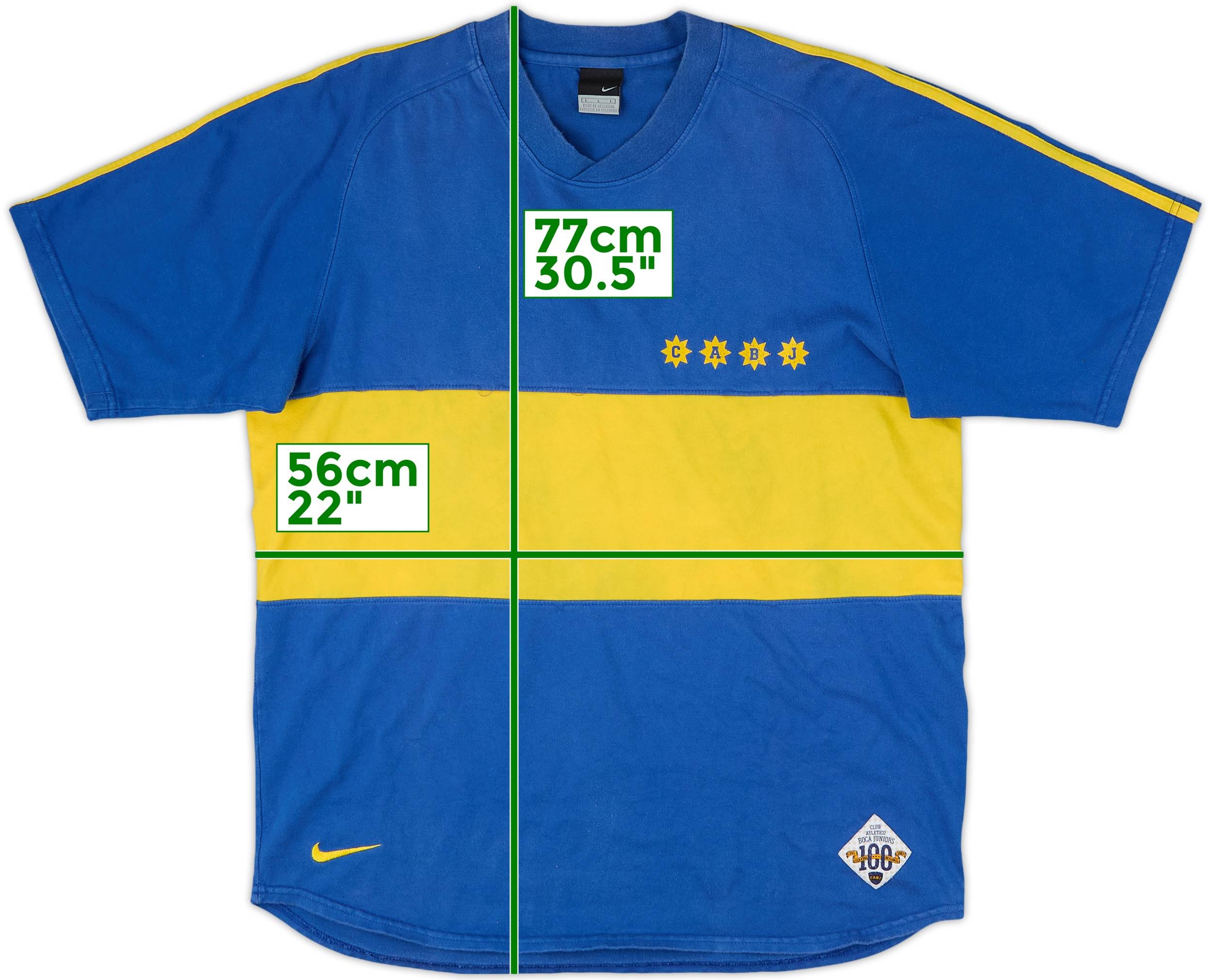 2005-06 Boca Juniors Nike Cotton Tee #10 - 6/10 - (L)