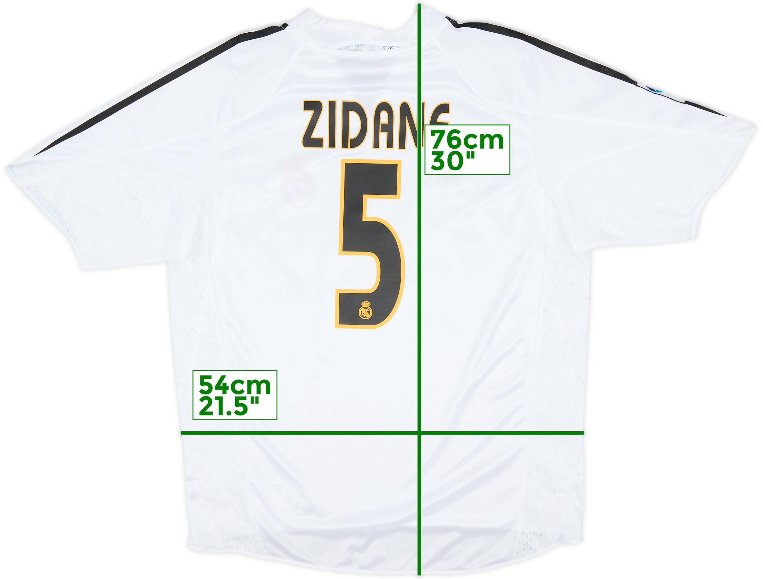 2004-05 Real Madrid Home Shirt Zidane #5 - 8/10 - (L)