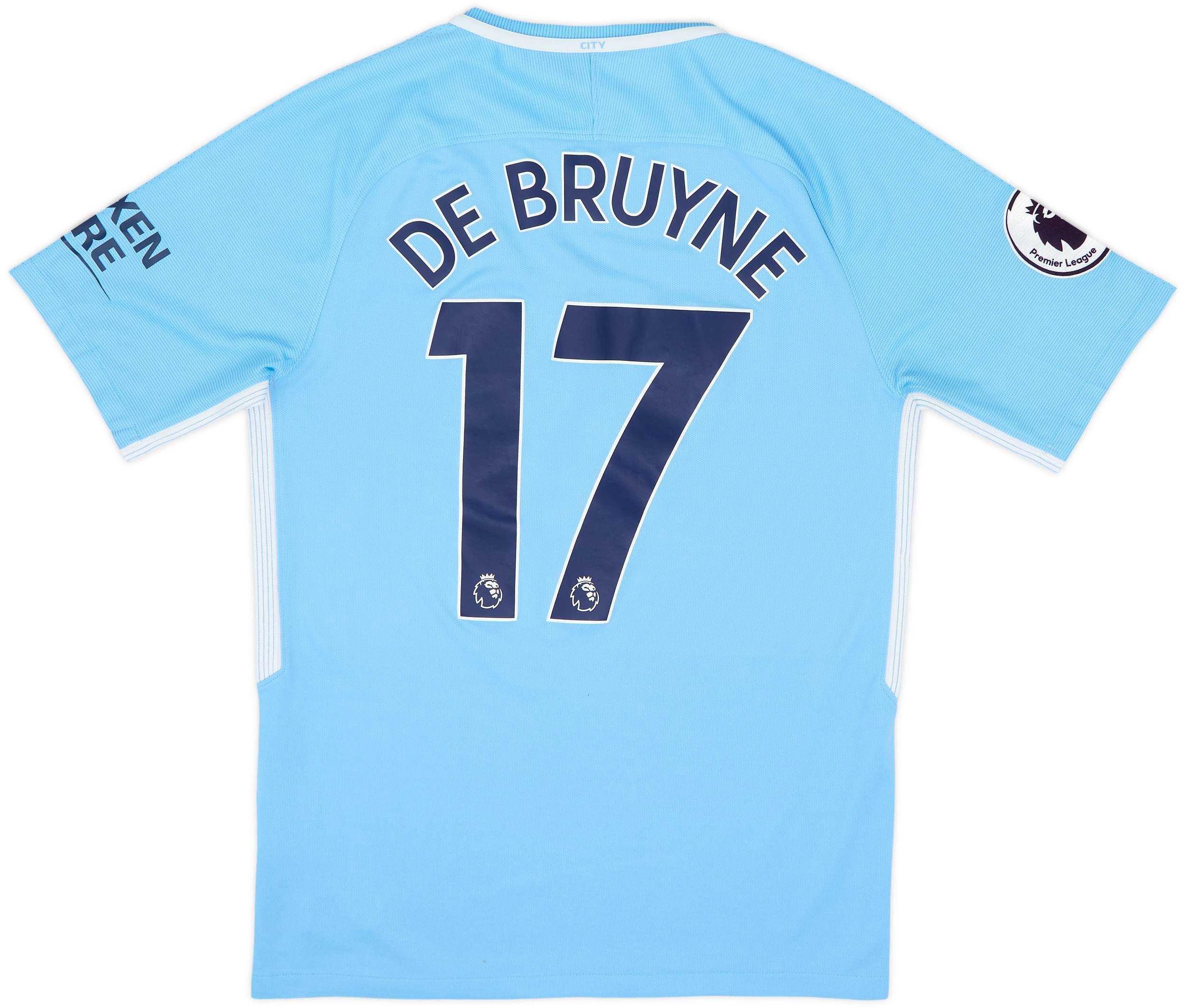 2017-18 Manchester City Home Shirt De Bruyne #17 - 9/10 - (S)