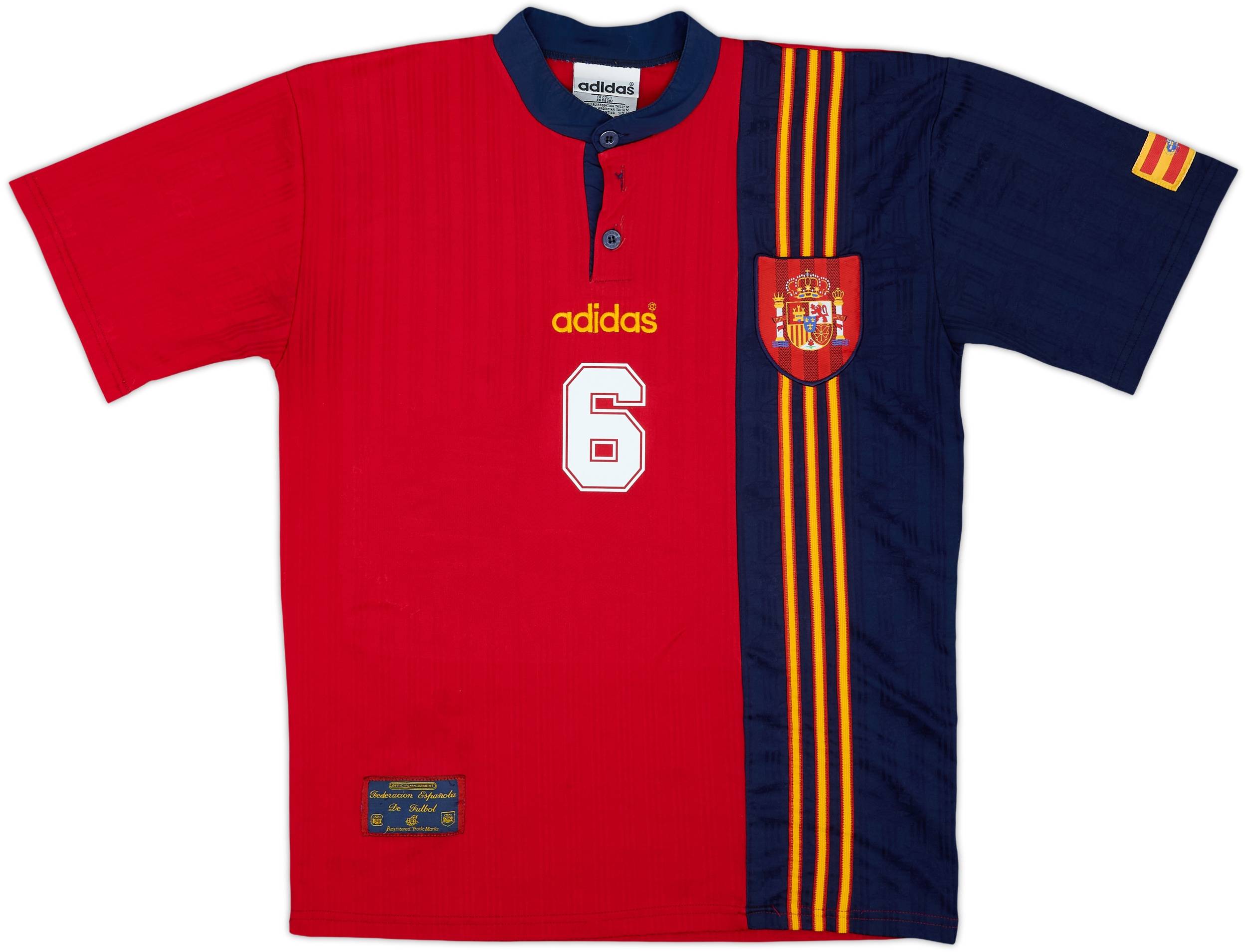 1996-98 Spain Home Shirt R.Hierro #6 - 6/10 - (M)