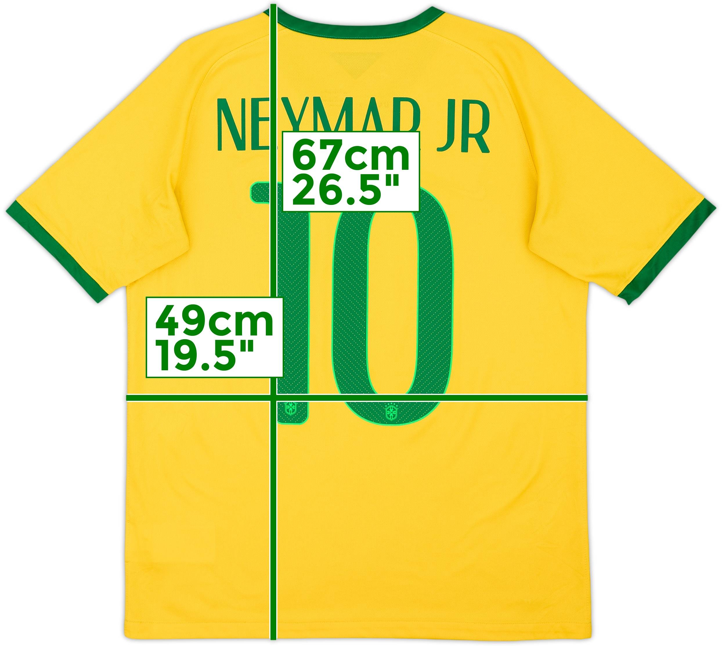 2014-15 Brazil Home Shirt Neymar Jr #10 - 8/10 - (XL.Boys)