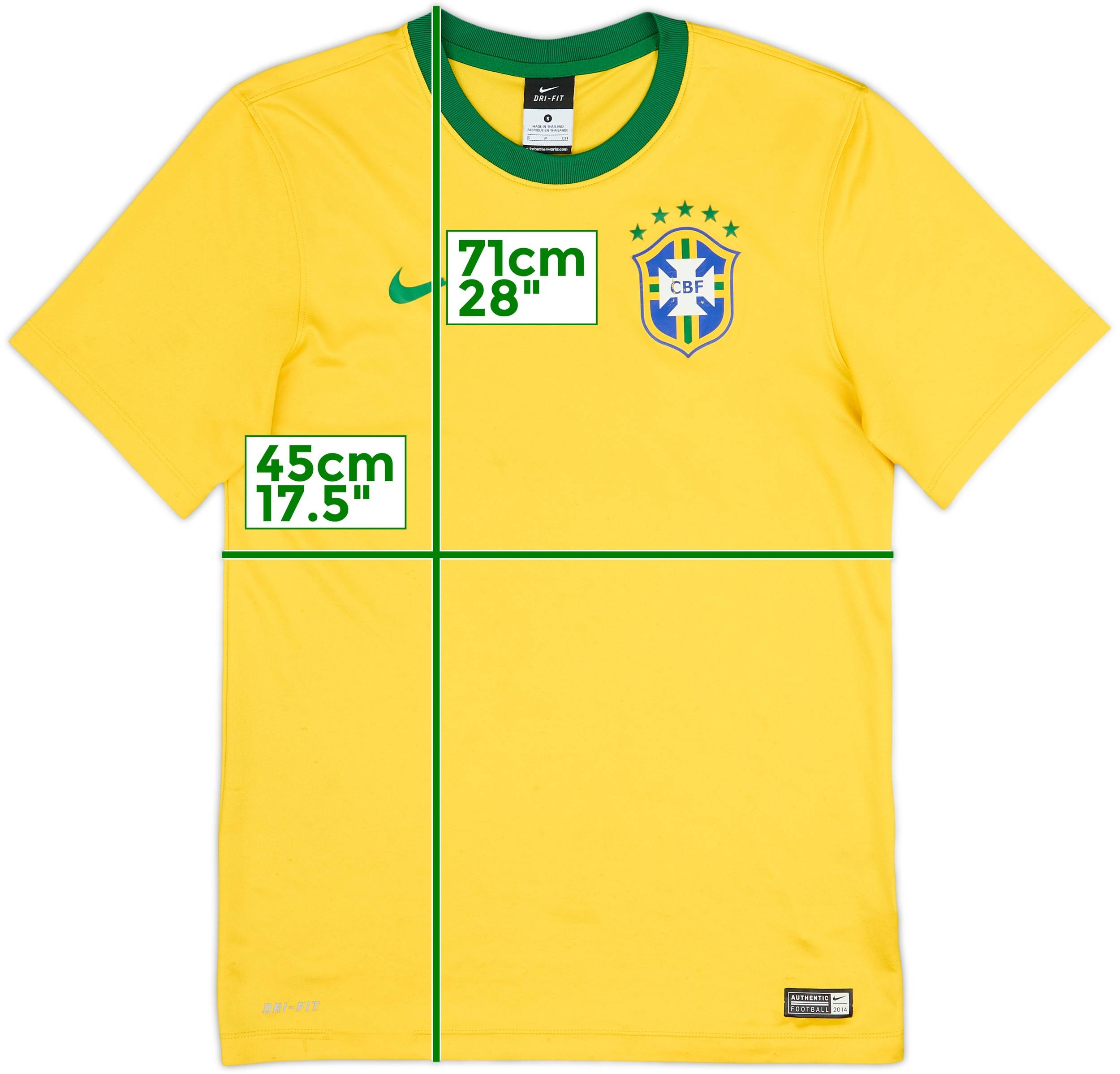 2014-15 Brazil Basic Home Shirt - 3/10 - (S)