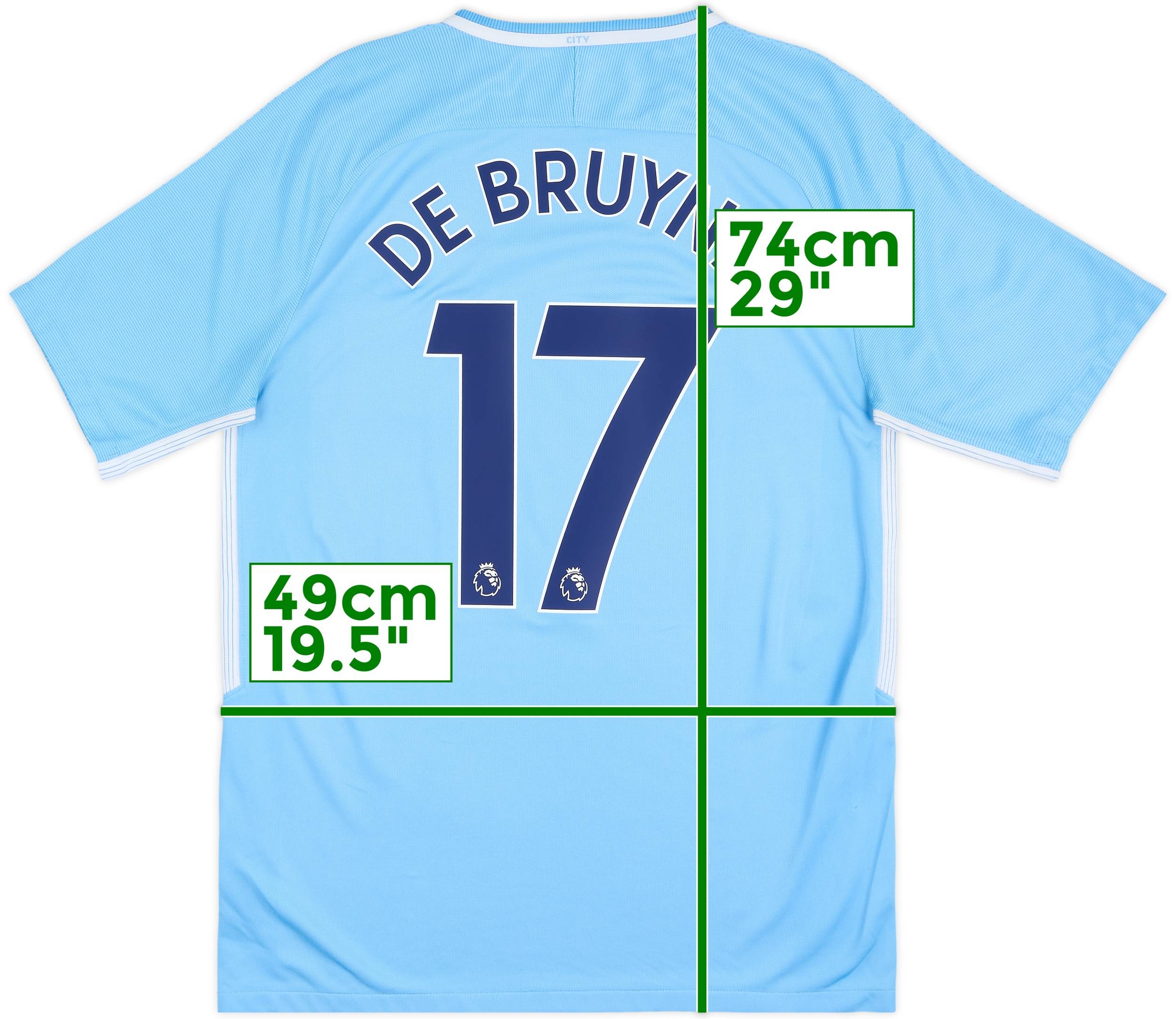 2017-18 Manchester City Home Shirt De Bruyne #17 - 7/10 - (L)