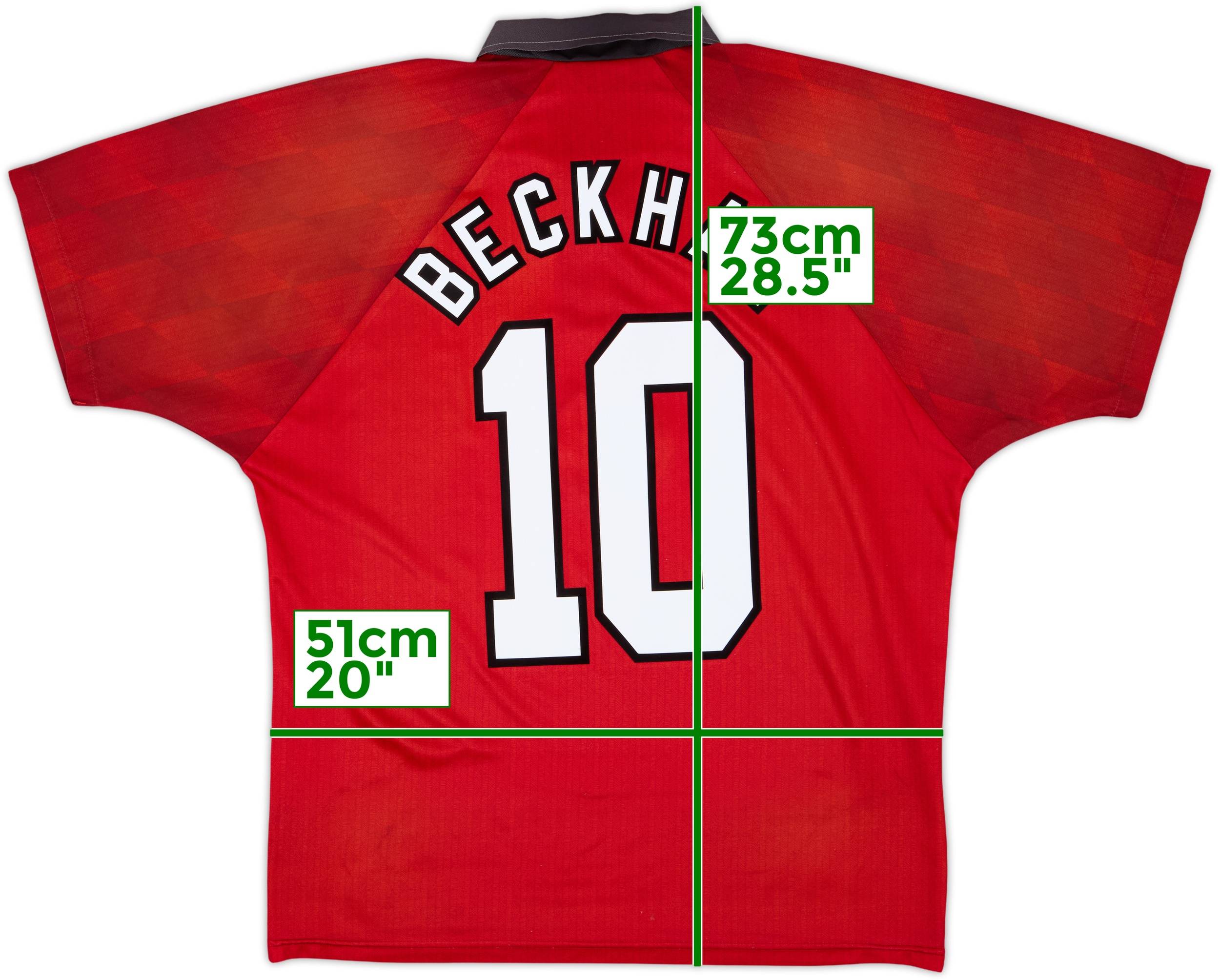 1996-98 Manchester United Home Shirt Beckham #10 - 5/10 - (M)