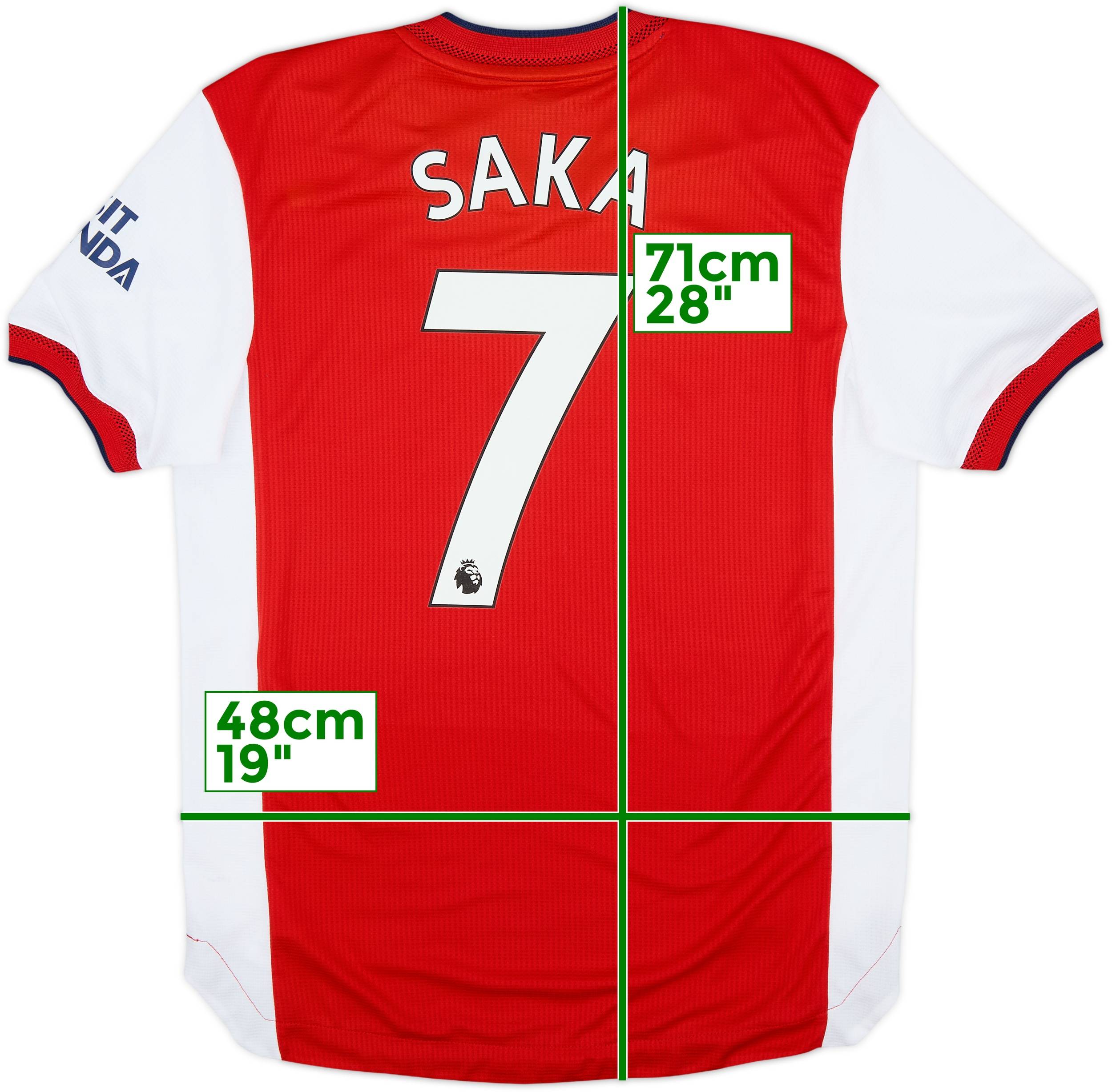 2021-22 Arsenal Authentic Home Shirt Saka #7 - 7/10 - (M)