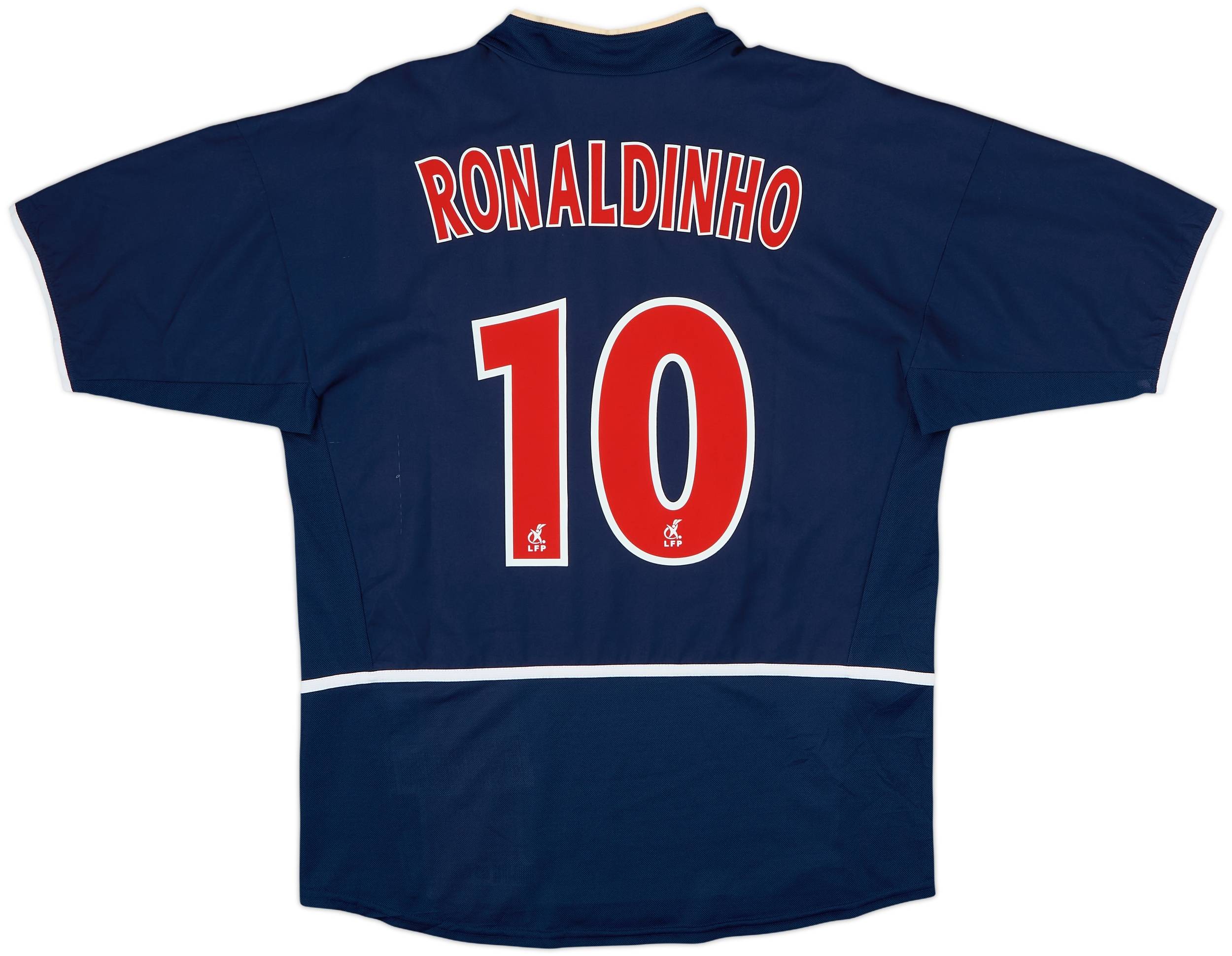 パリ・サンジェルマン RONALDINHO 10 シャツ 2002-03 Paris Saint-Germain Home Shirt Ronaldinho #10 - 7/10 - (M)