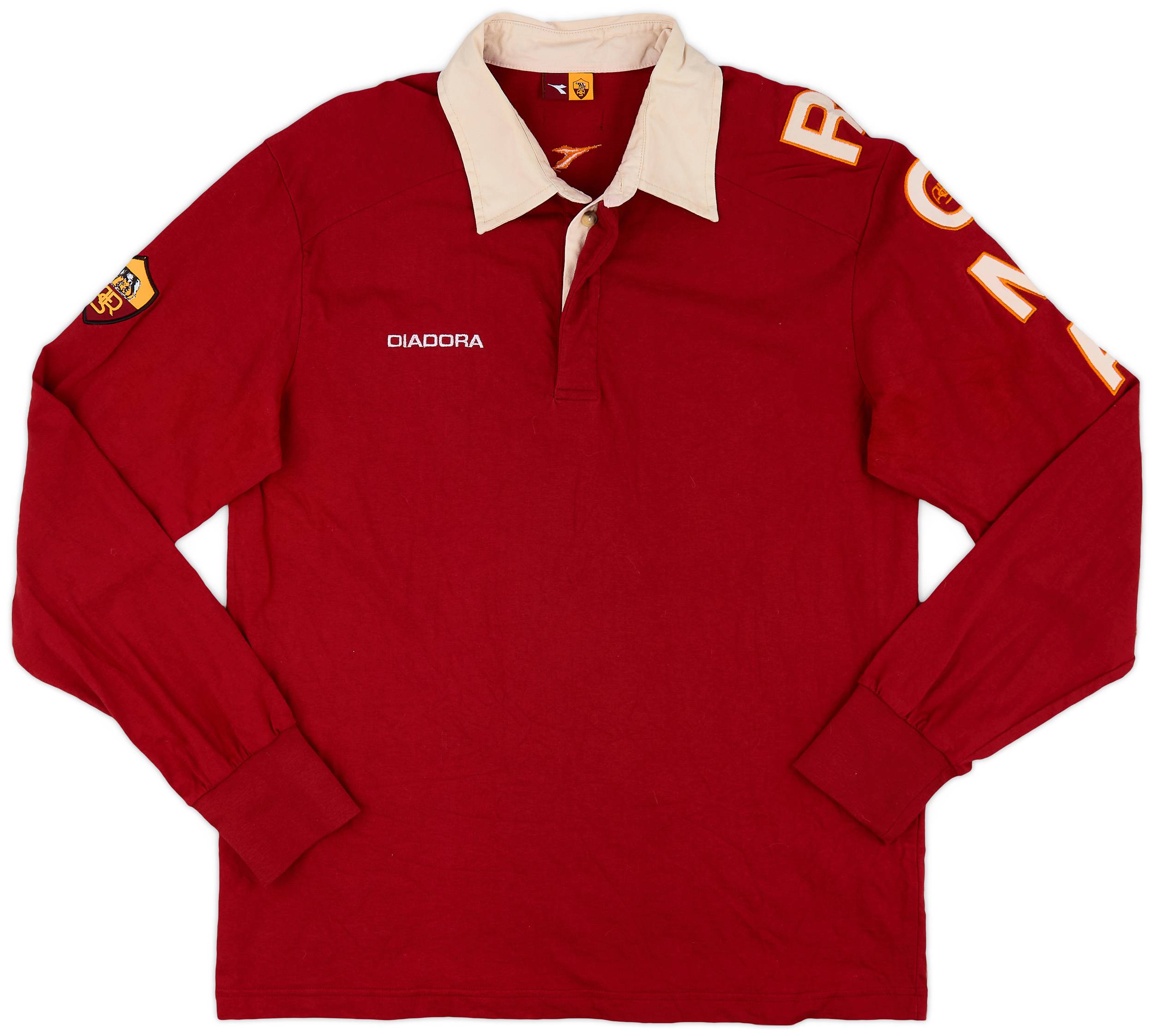 2004-05 Roma Diadora Polo L/S Shirt - 7/10 - (XL)