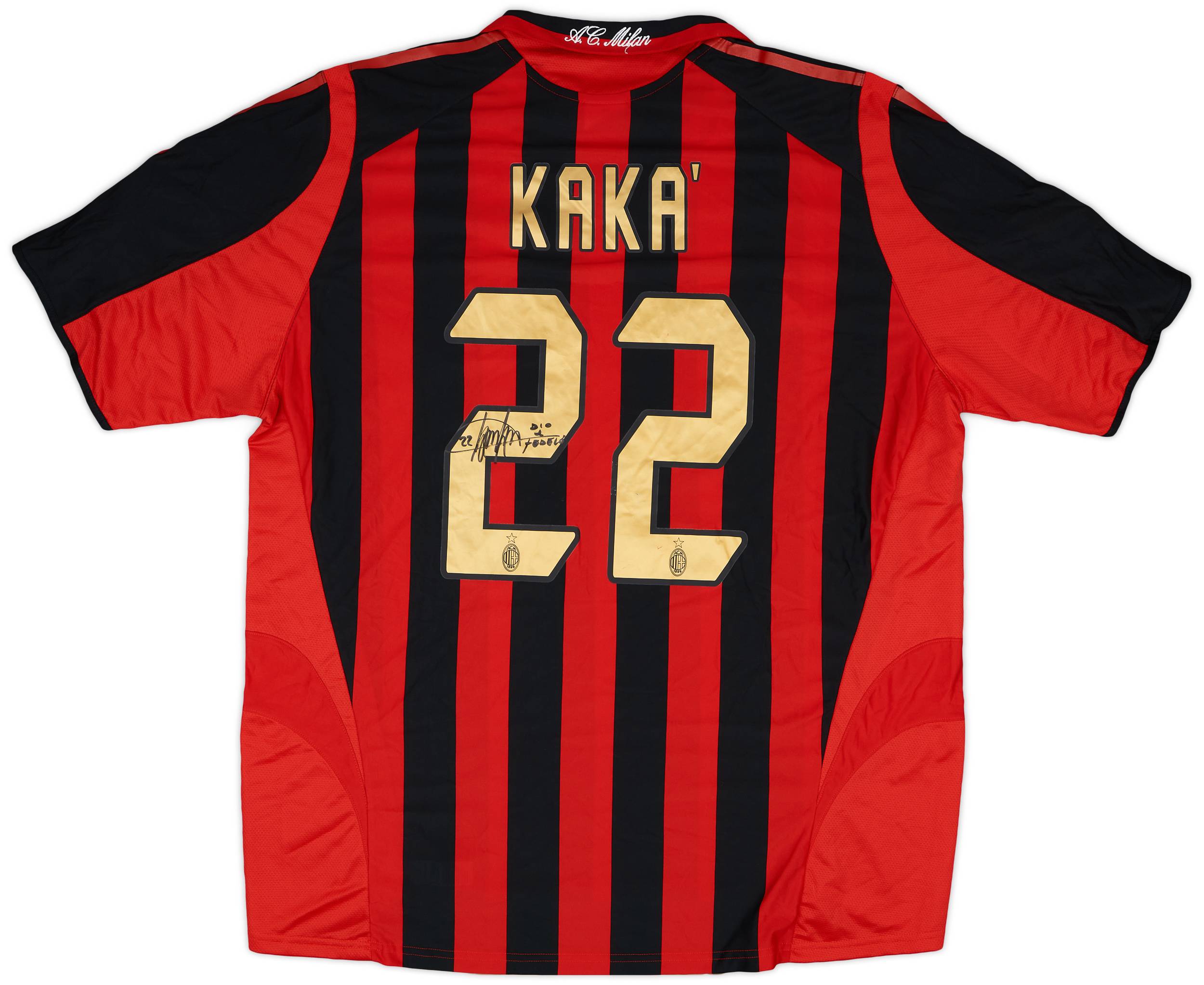 2005-06 AC Milan Signed Home Shirt Kaka #22 - 8/10 - (XL)