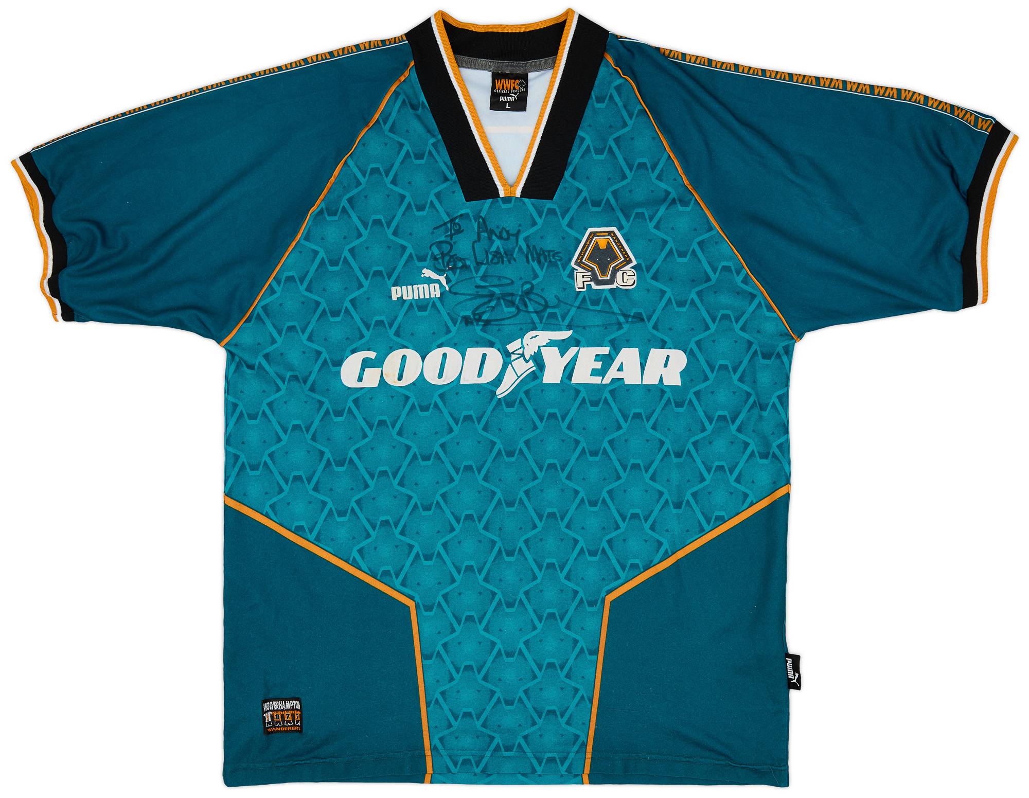 1996-97 Wolves Signed Away Shirt - 8/10 - (L)