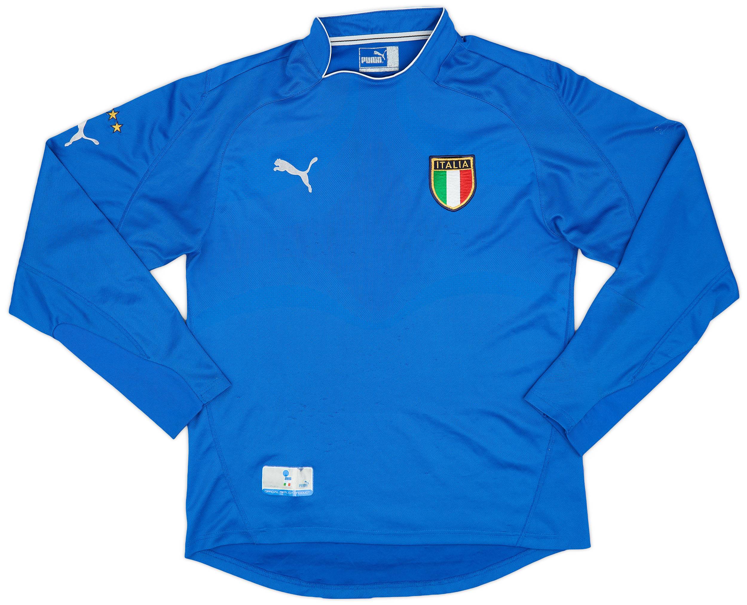 2003-04 Italy Home L/S Shirt - 6/10 - (M)