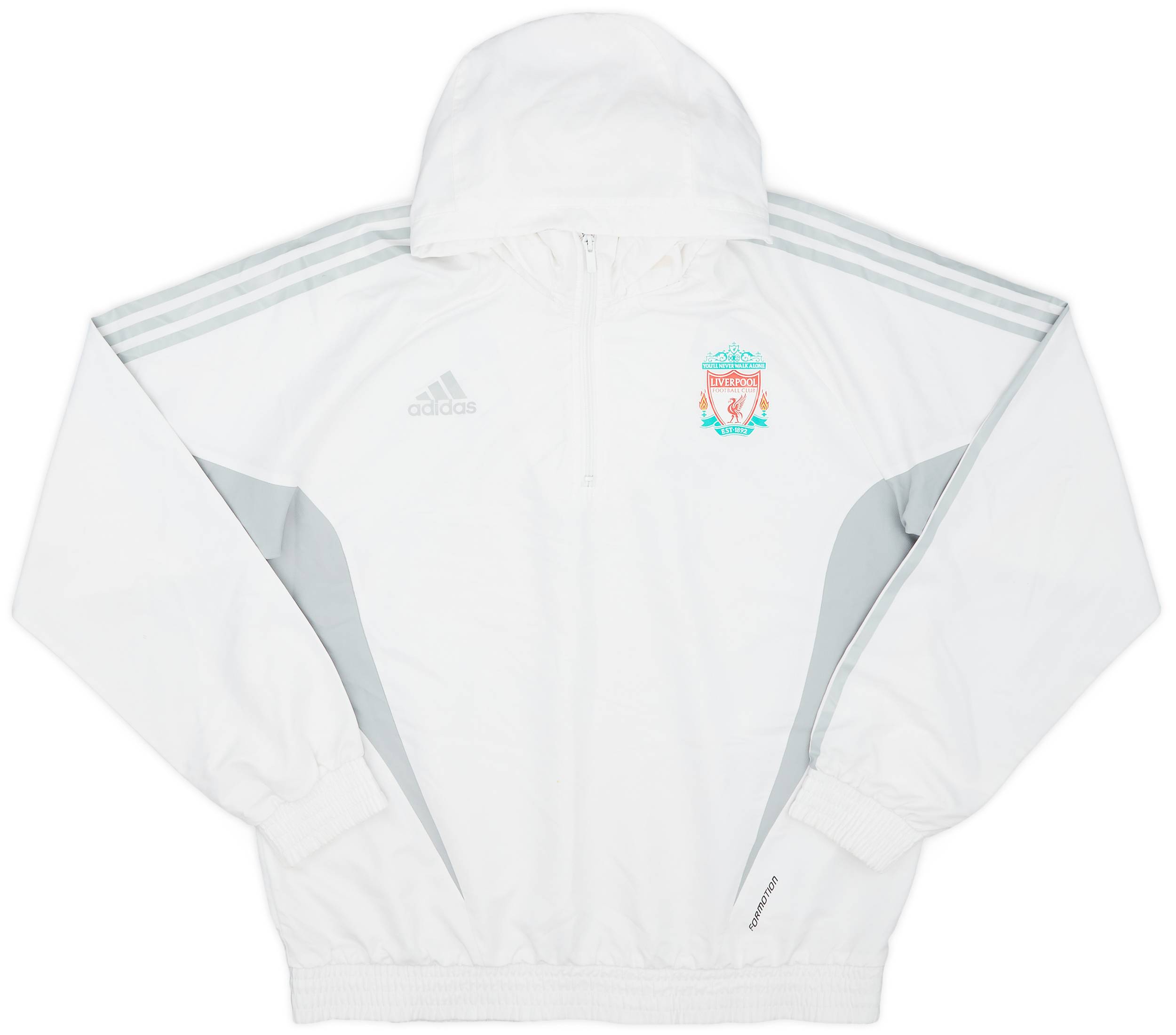 2008-09 Liverpool adidas Formotion 1/4 Zip Hooded Drill Top - 8/10 - (L)
