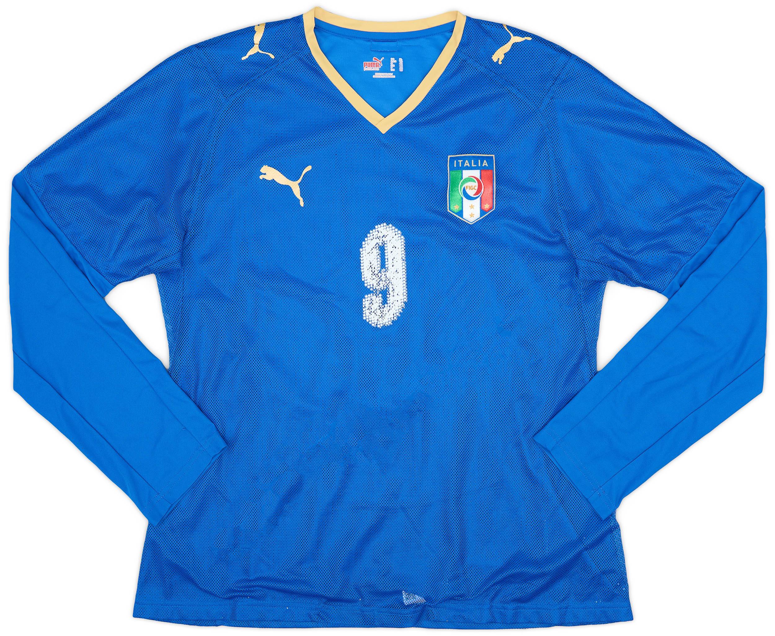 2007-08 Italy Basic Home L/S Shirt #9 - 6/10 - (XL.Boys)