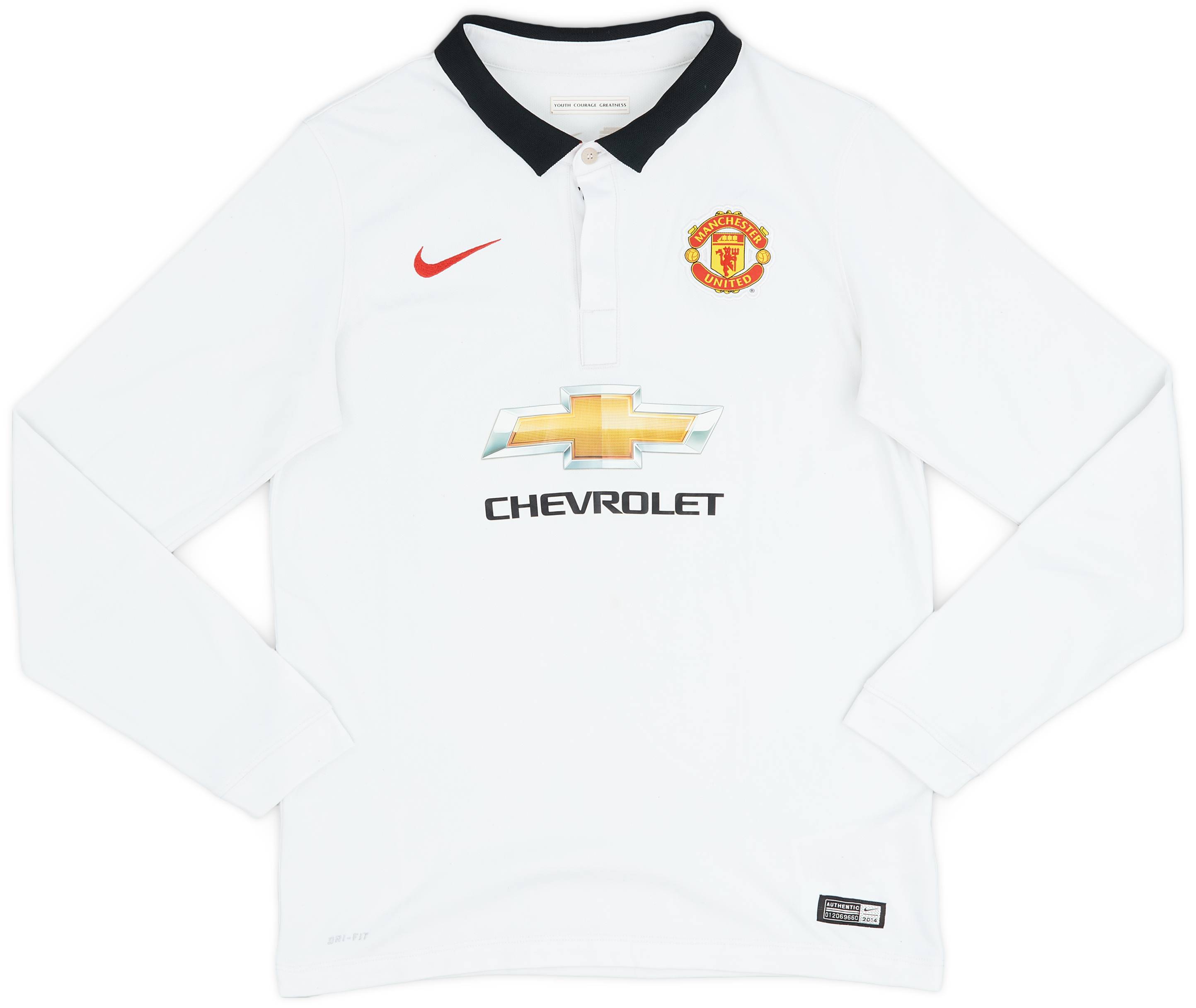 2014-15 Manchester United Away L/S Shirt - 7/10 - (XL.Boys)