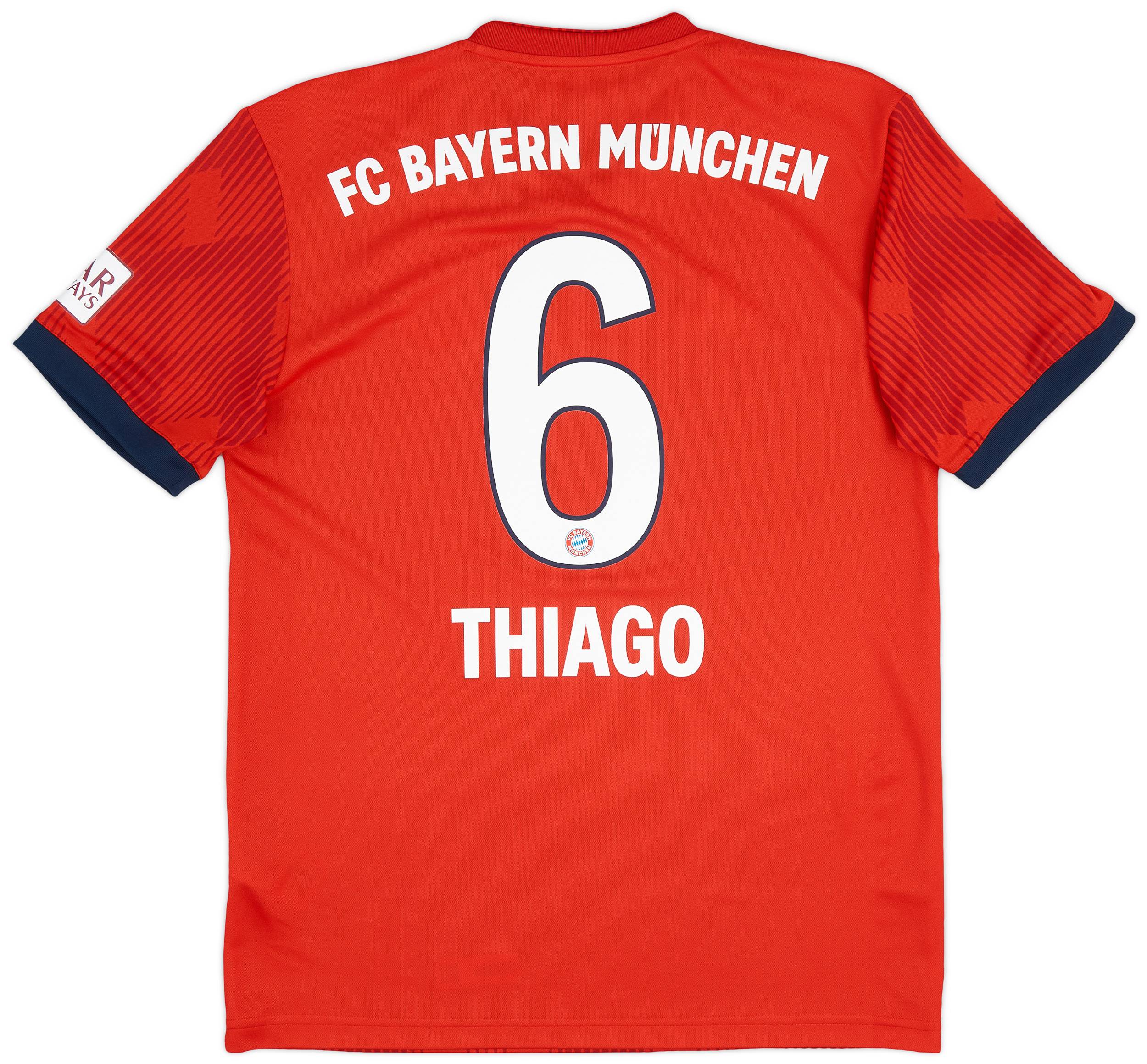FC Bayern Munchen Thiago 6番 Oサイズ シャツ 2018-19 Bayern Munich Home Shirt Thiago #6 - 9/10 - (S)