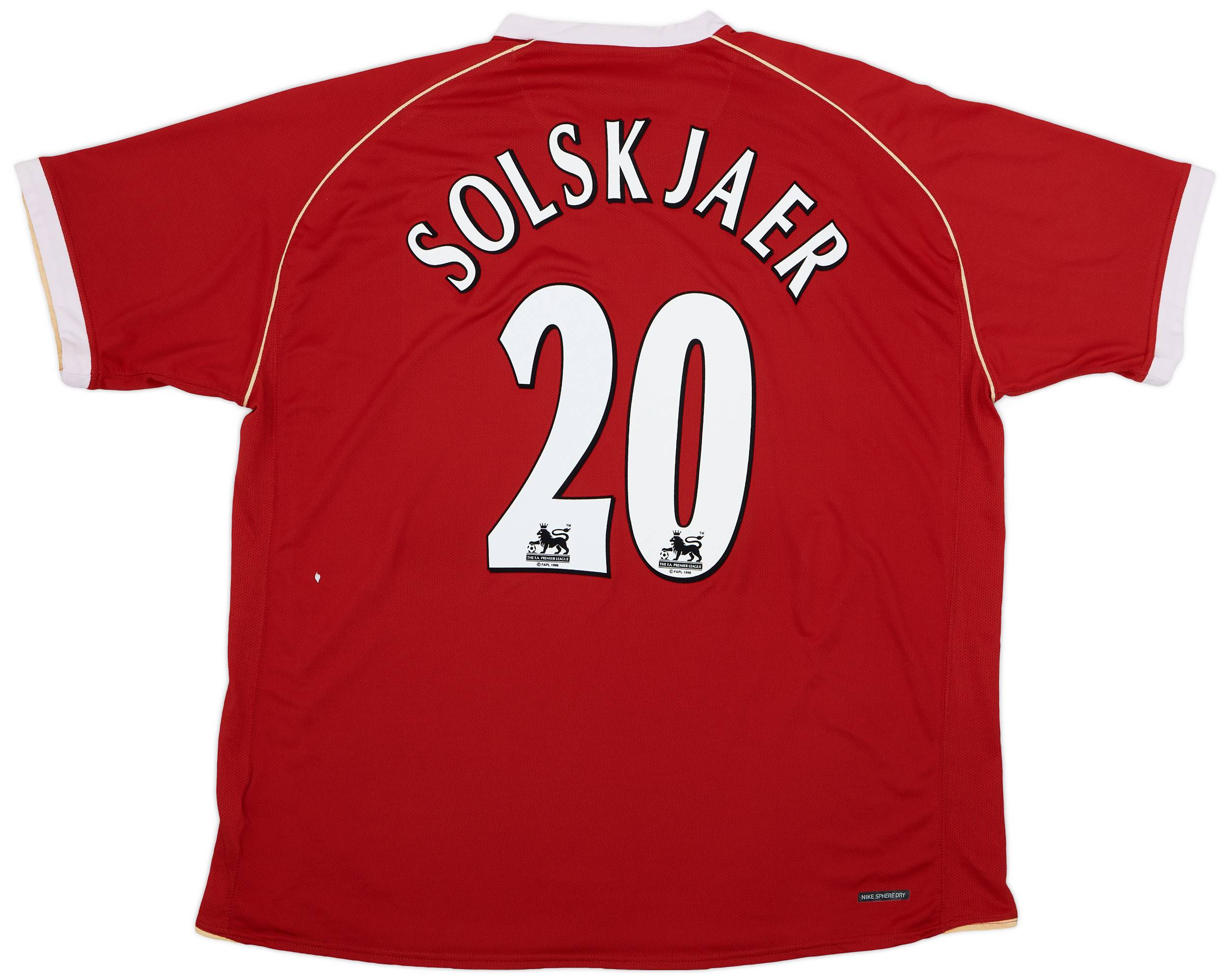 2006-07 Manchester United Home Shirt Solskjaer #20 - 9/10 - (XL)