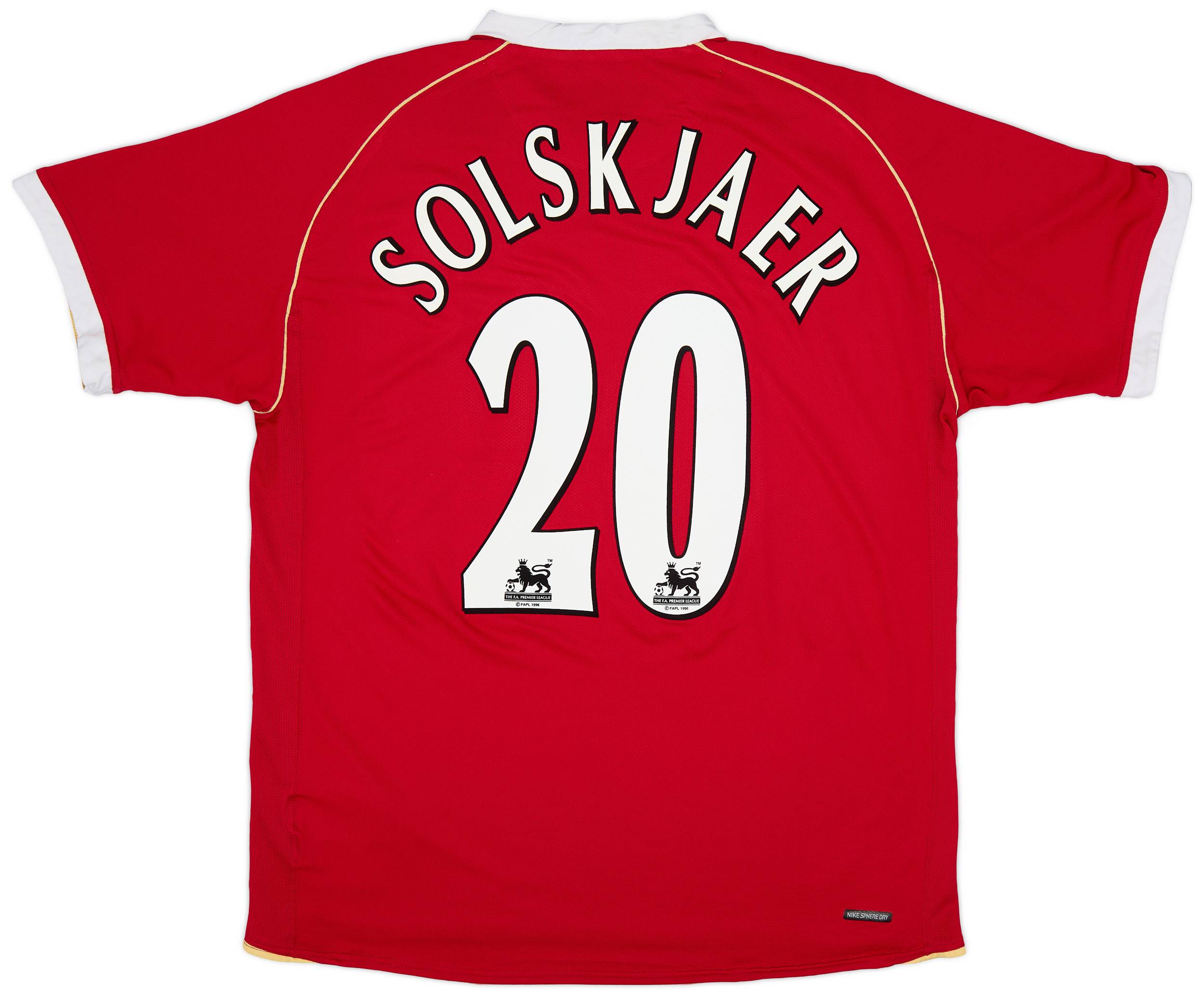 2006-07 Manchester United Home Shirt Solskjaer #20 - 7/10 - (XL)