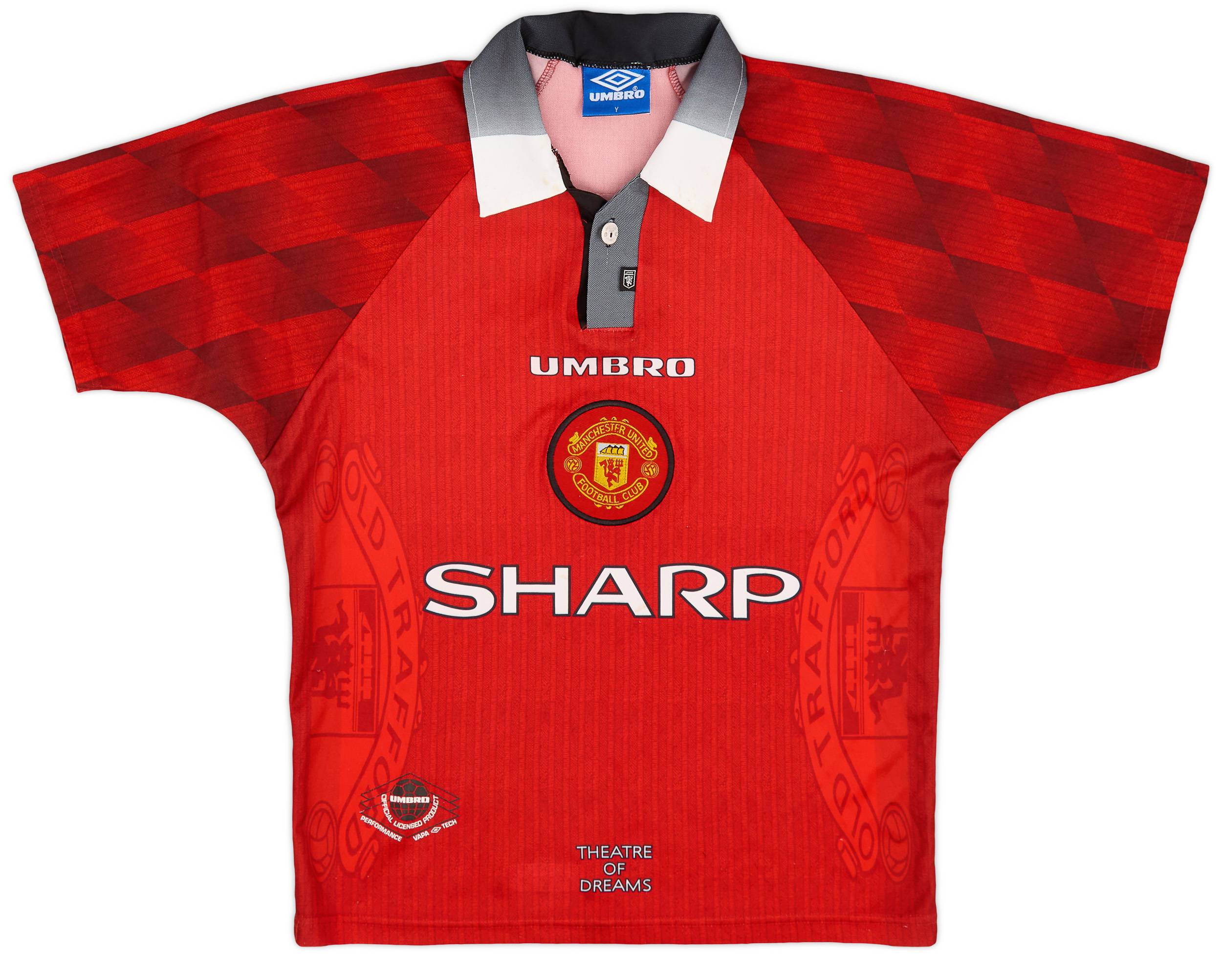 1996-98 Manchester United Home Shirt - 8/10 - (Y)