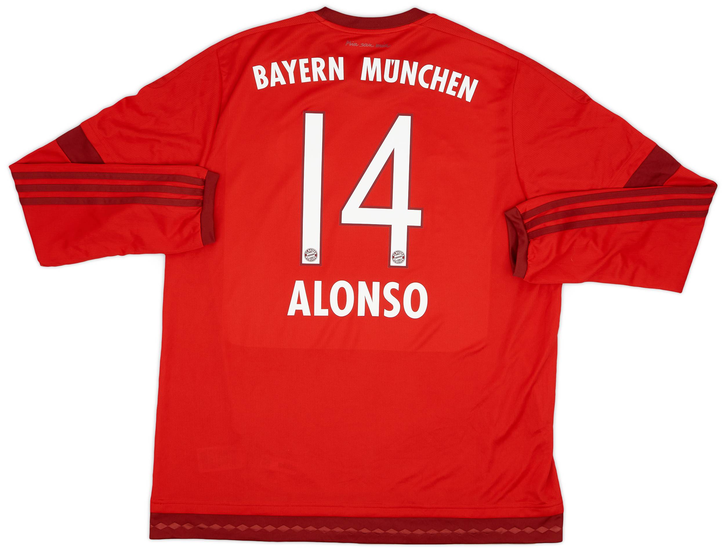 2015-16 Bayern Munich Home L/S Shirt Alonso #14 - 9/10 - (XL)