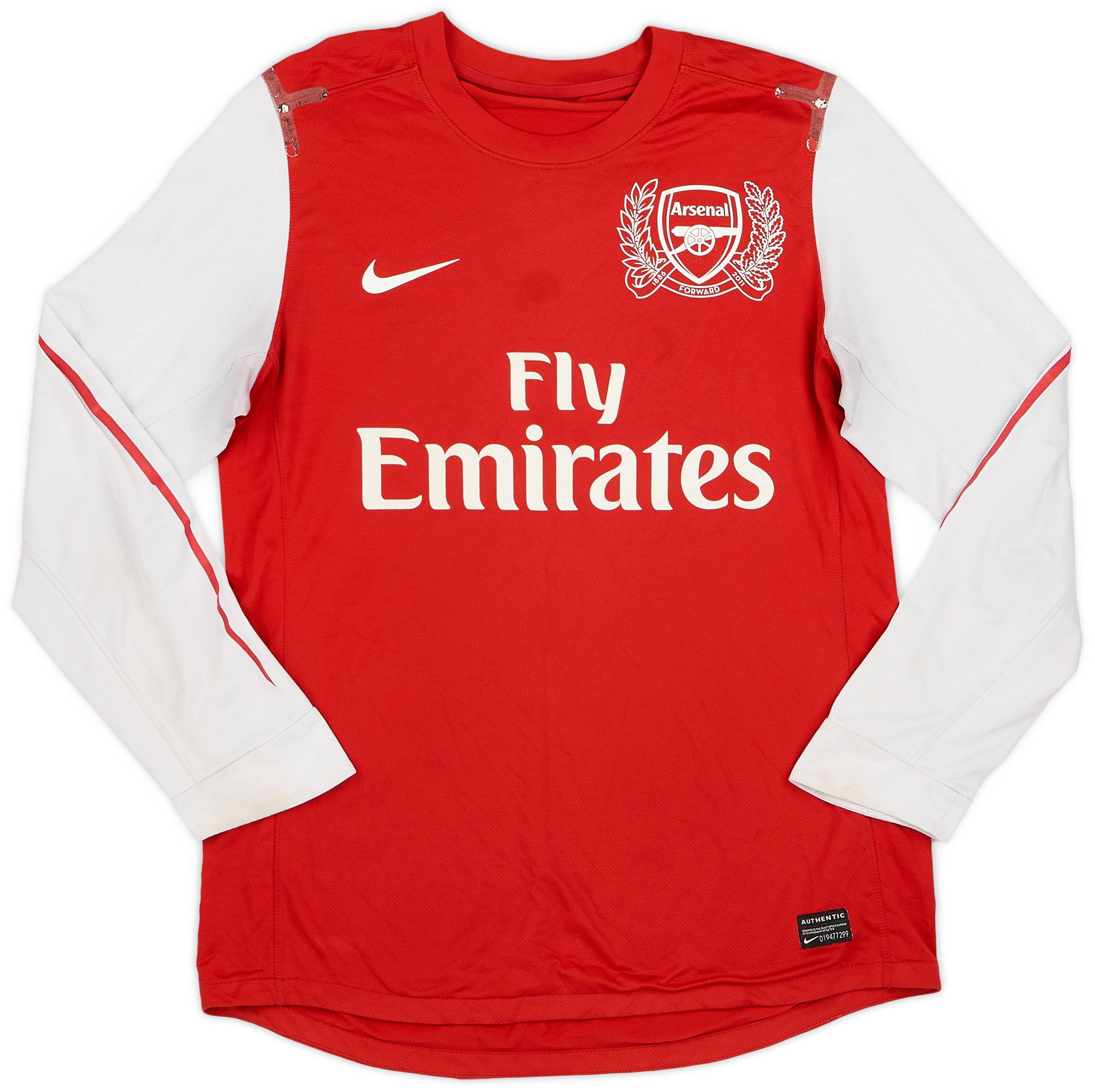 2011 12 Arsenal Player Issue Home L S Shirt 5 10 M