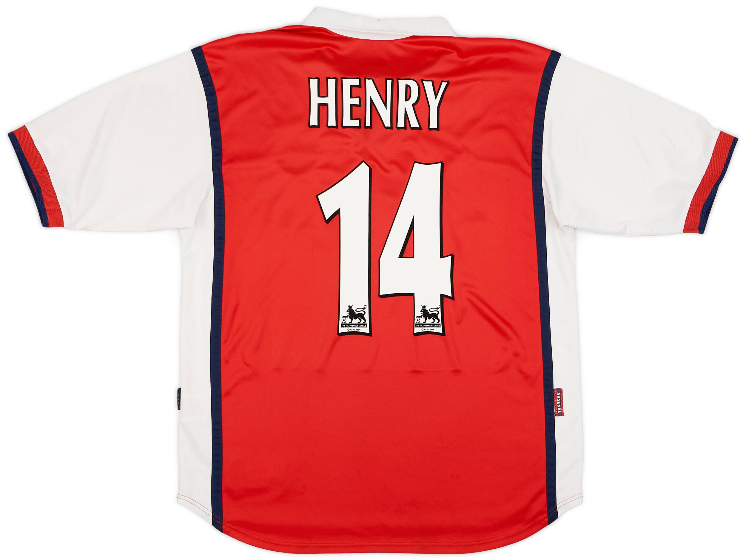 【メーカー公式ショップ】 1999-00 Arsenal (L) - 7/10 - #14 Henry Shirt Home トップス