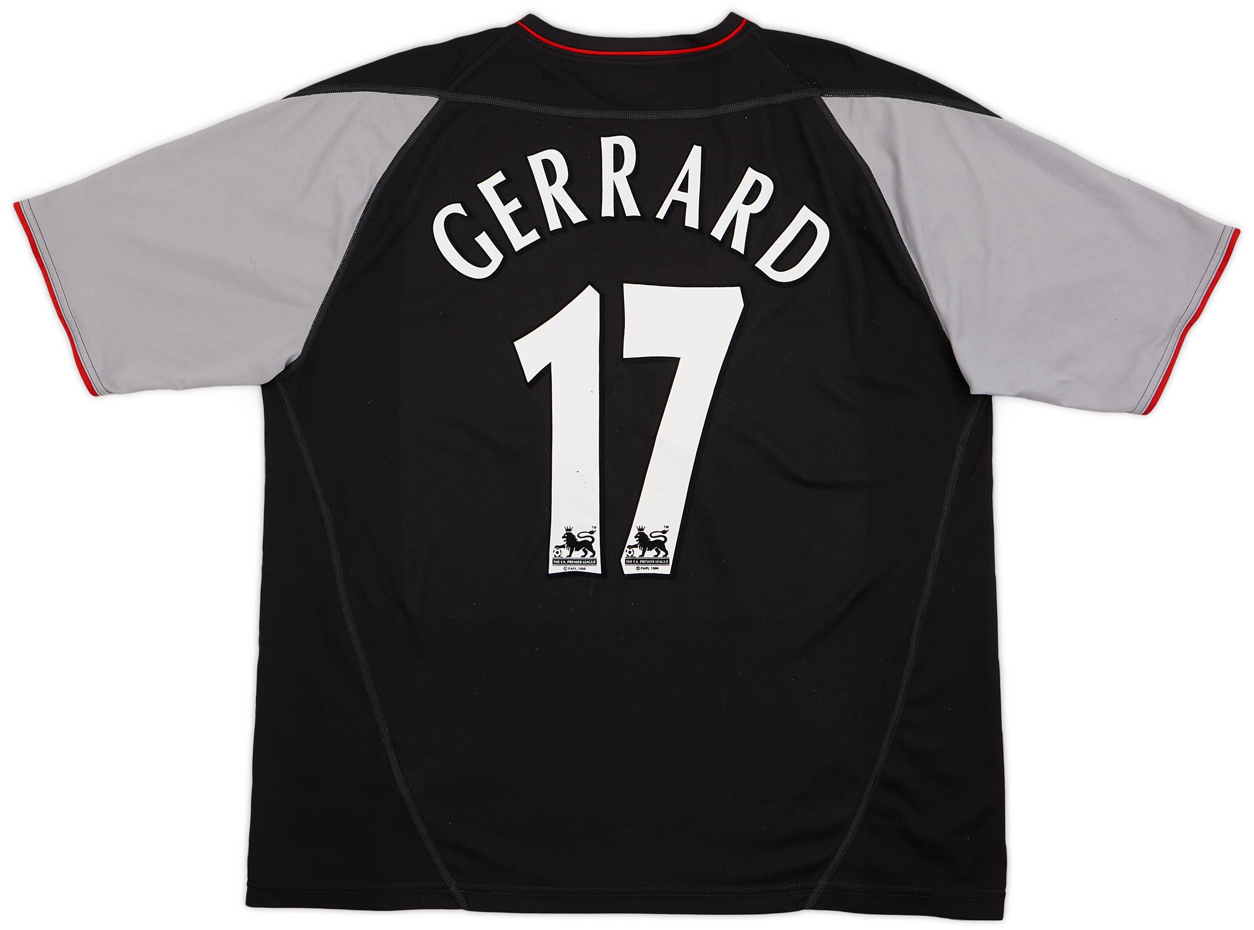 2002-04 Liverpool Away Shirt Gerrard #17 - 8/10 - (XL)
