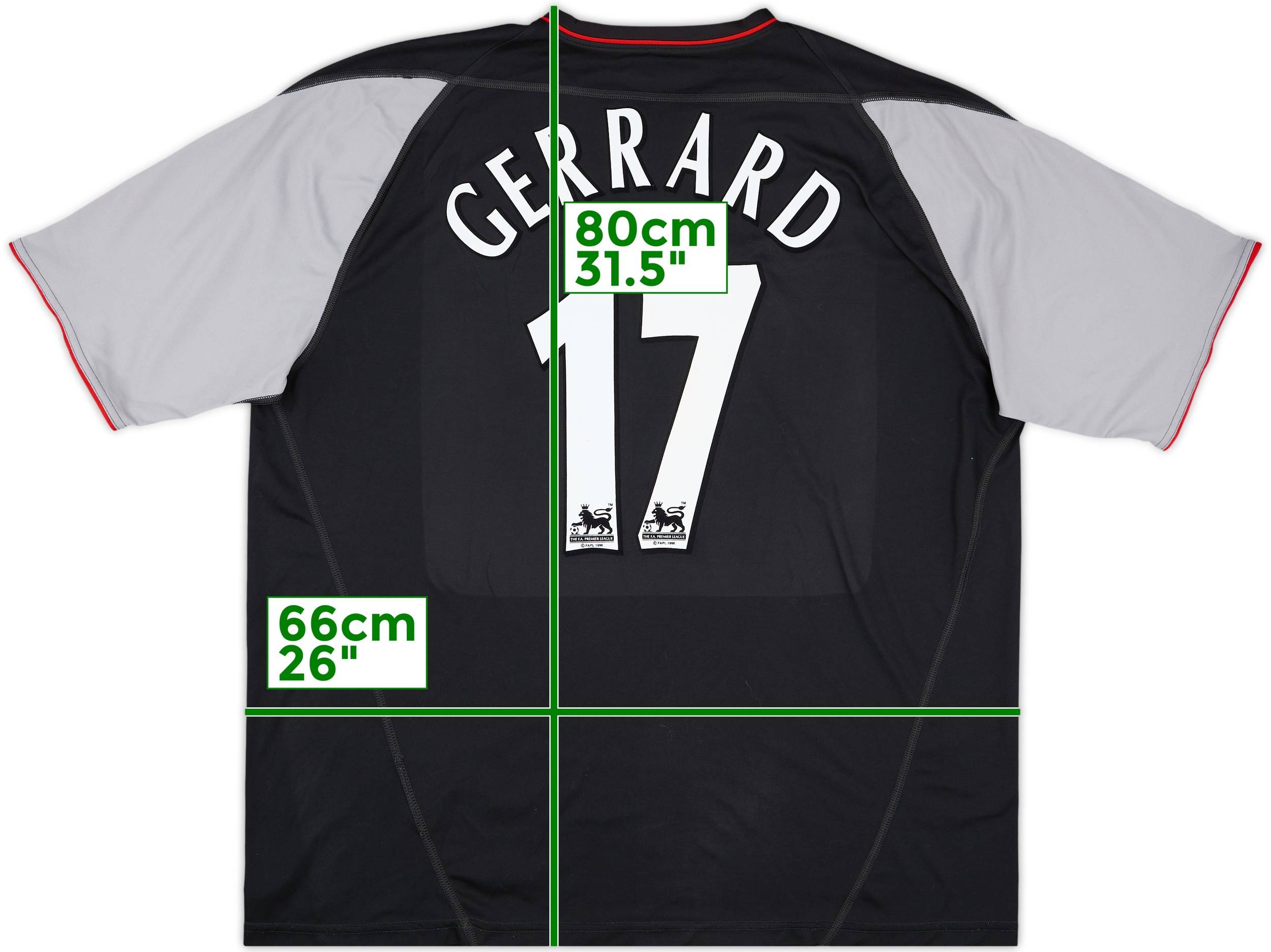 2002-04 Liverpool Away Shirt Gerrard #17 - 9/10 - (XXL)