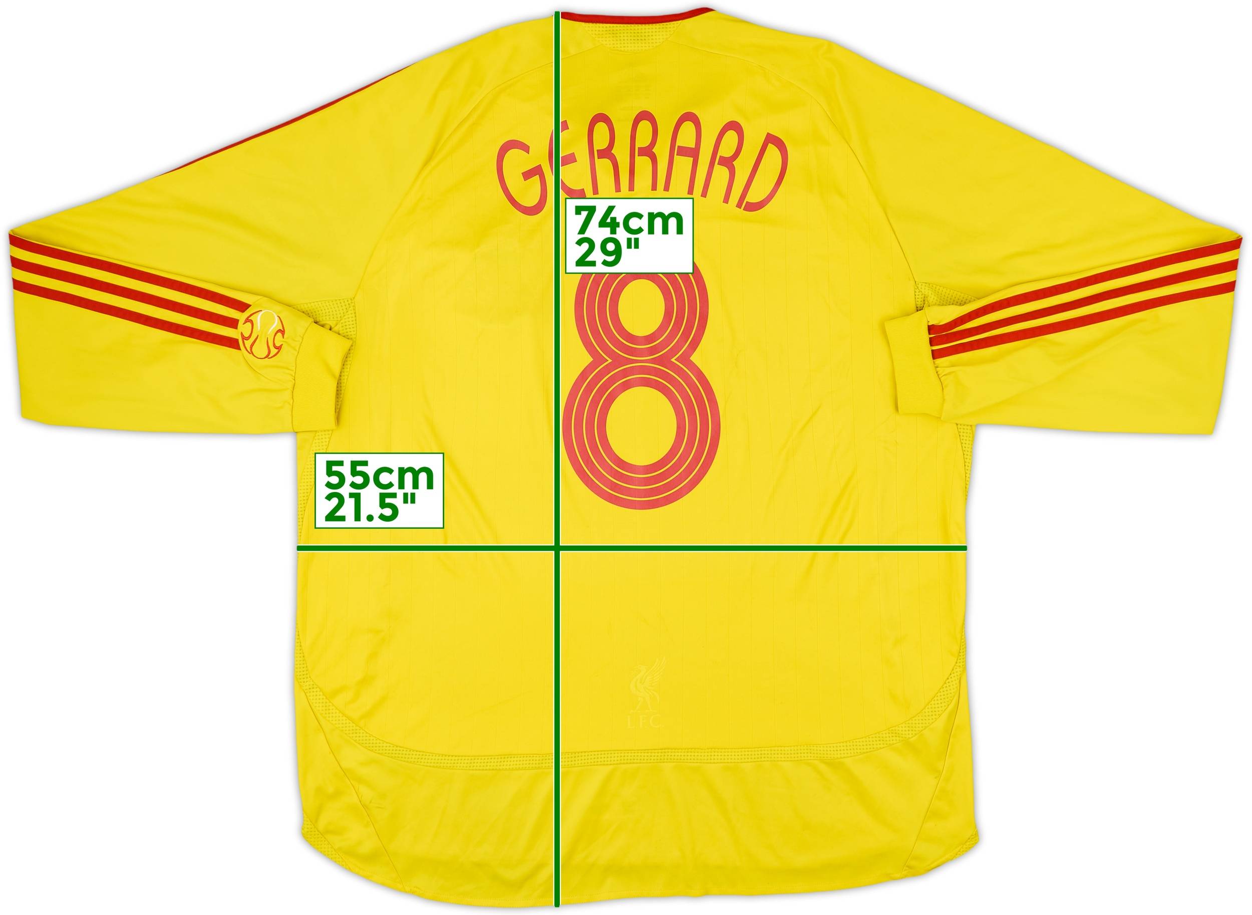 2006-07 Liverpool Away L/S Shirt Gerrard #8 - 6/10 - (XXL)