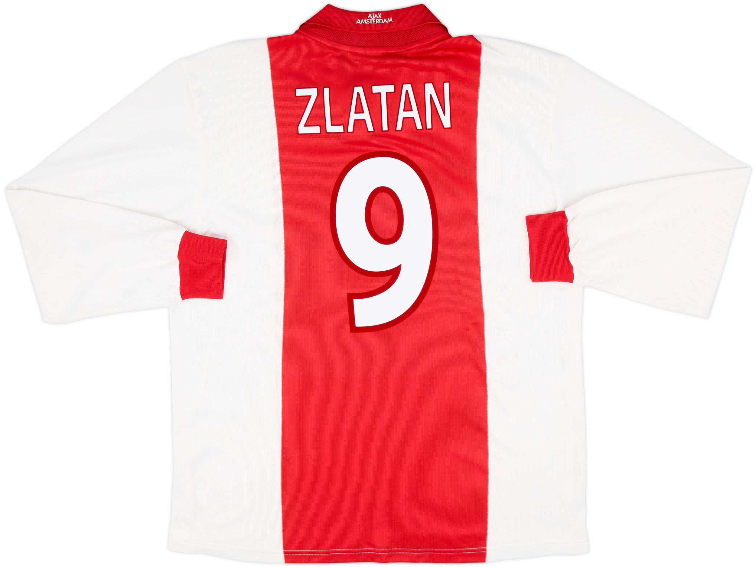 2001-02 Ajax Player Issue Home L/S Shirt Zlatan #9 - 7/10 - (L)
