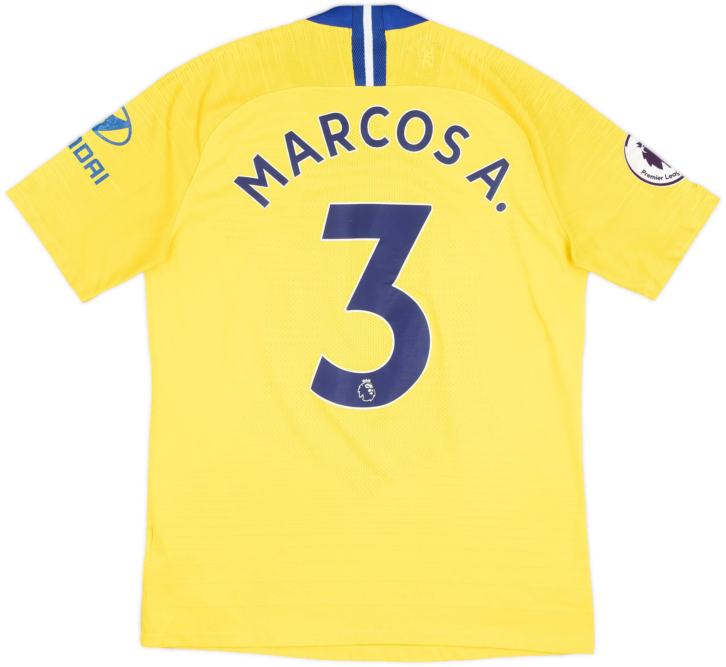 Chelsea FC Marcos A. 3 シャツ 2018-19 Chelsea Authentic Away Shirt Marcos A. #3 - 7/10 - (M)