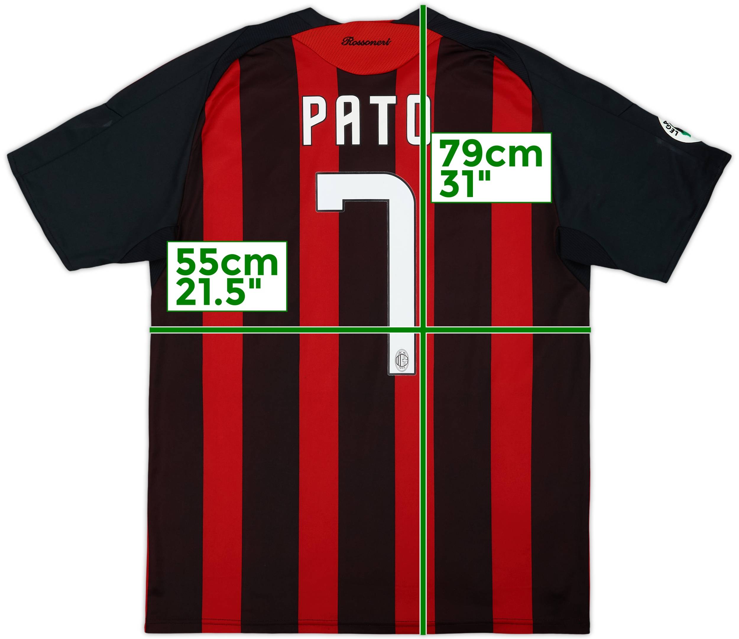2008-09 AC Milan Home Shirt Pato #7 - 8/10 - (M)
