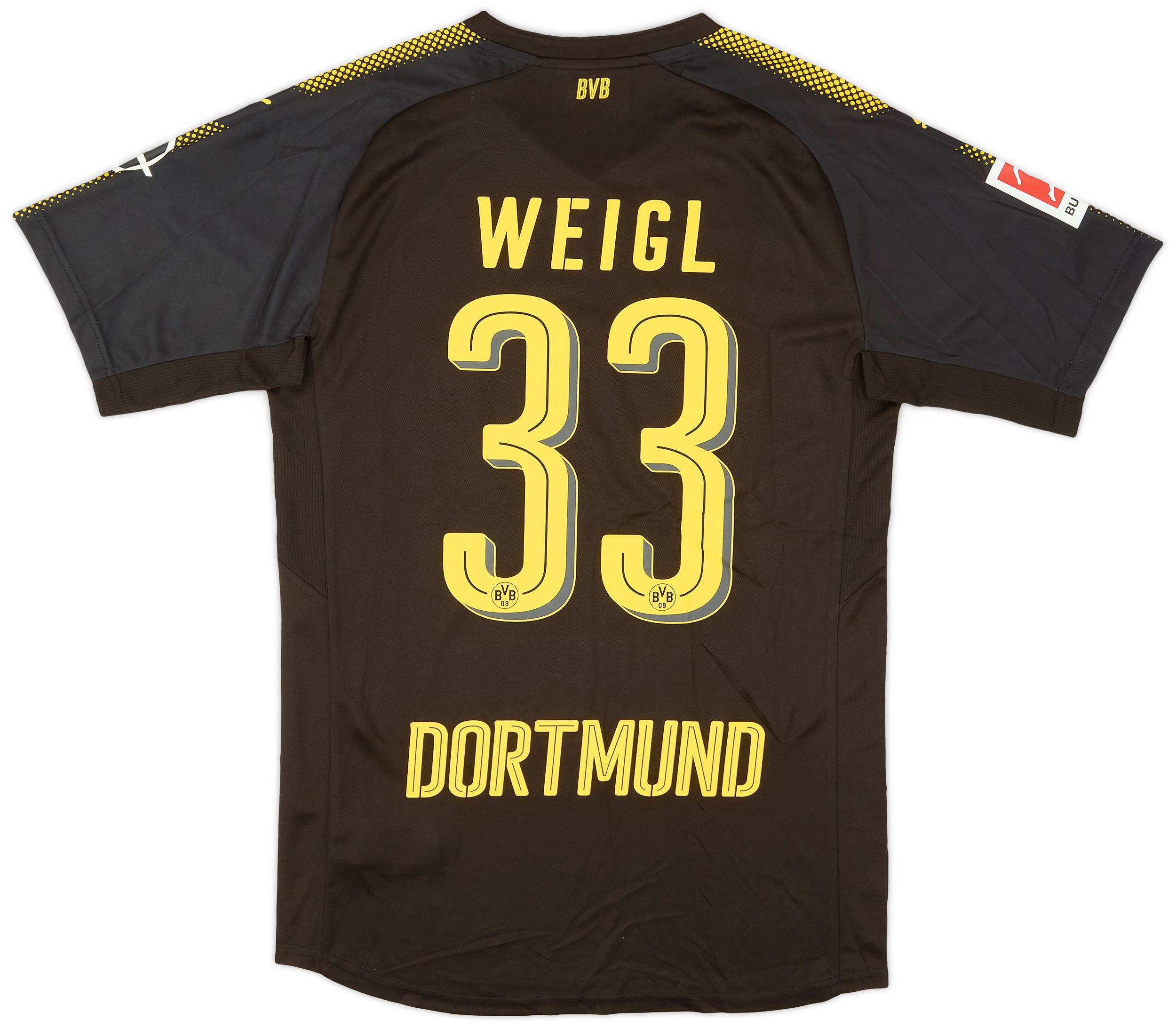 2017-18 Borussia Dortmund Away Authentic Shirt Weigl #33 - 10/10 - (M)