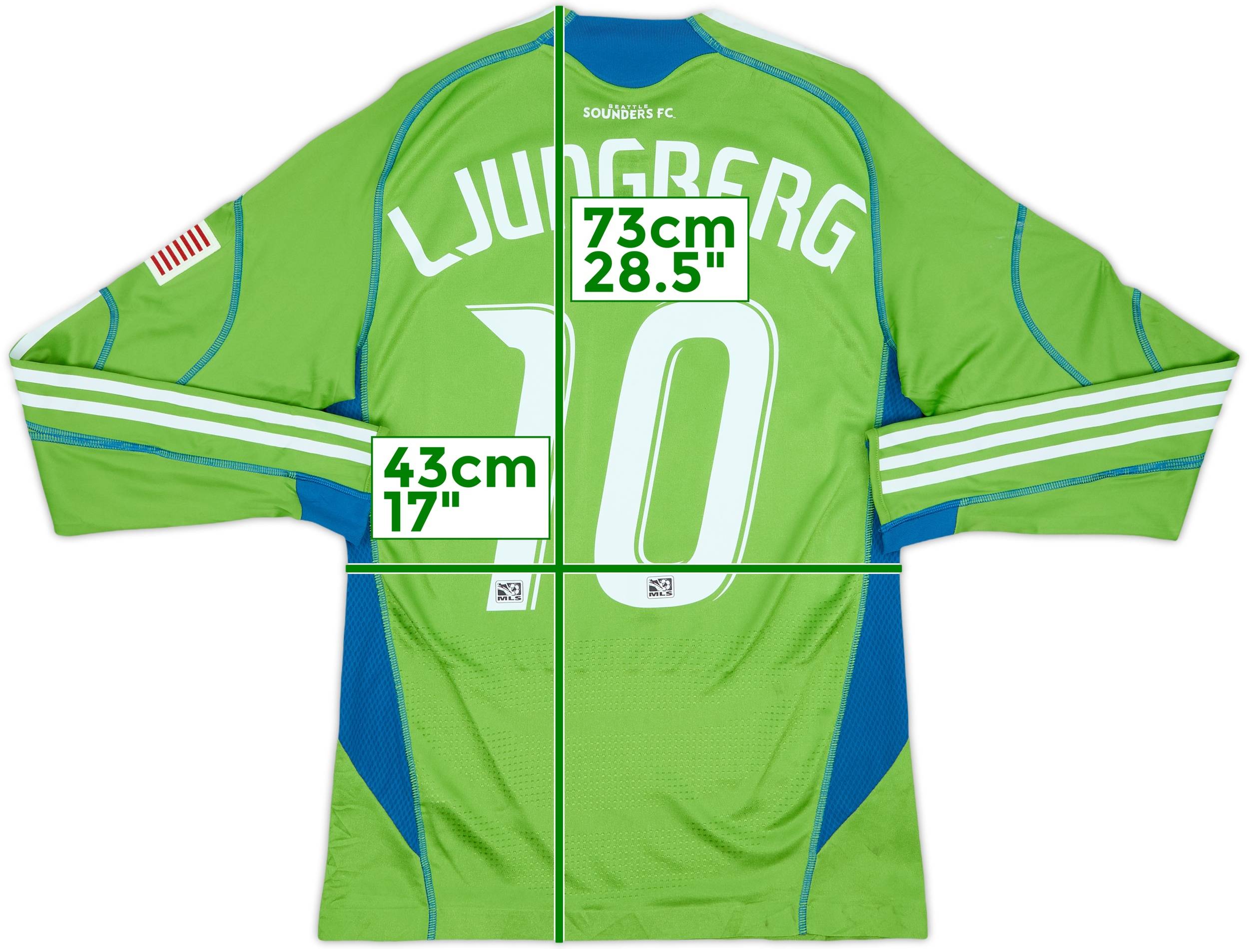 2009-10 Seattle Sounders Player Issue Home L/S Shirt Ljungberg #10