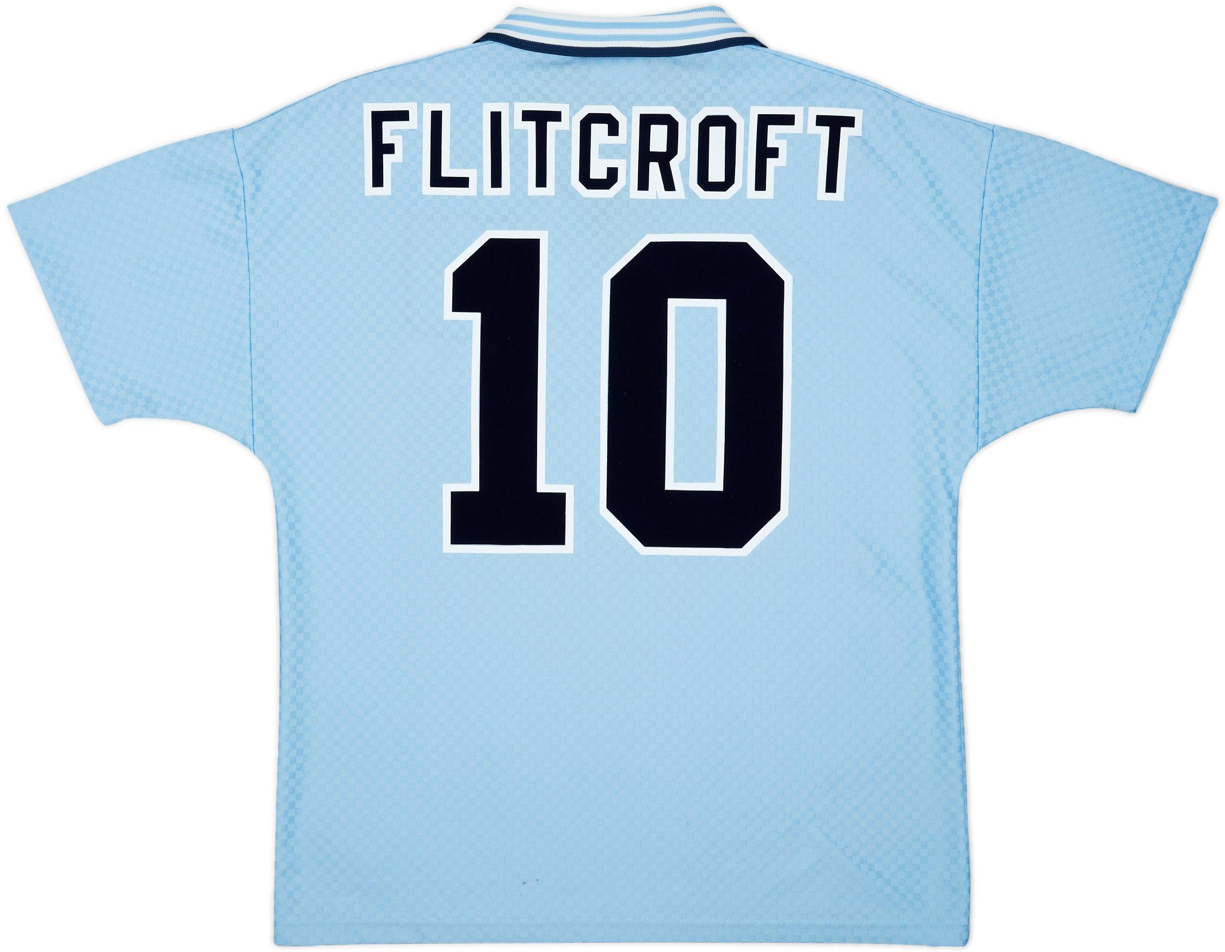 1995-97 Manchester City Home Shirt Flitcroft #10 - 5/10 - (L)