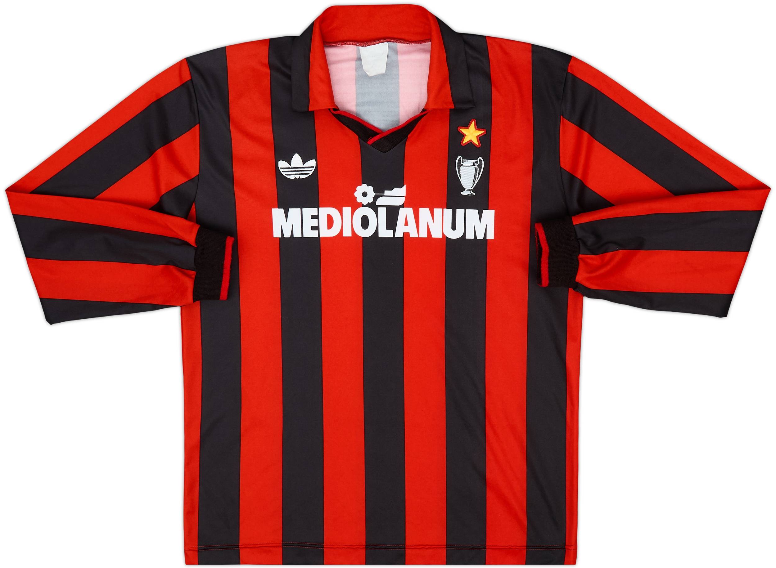 1990-91 AC Milan Home L/S Shirt #9 - 8/10 - (M)