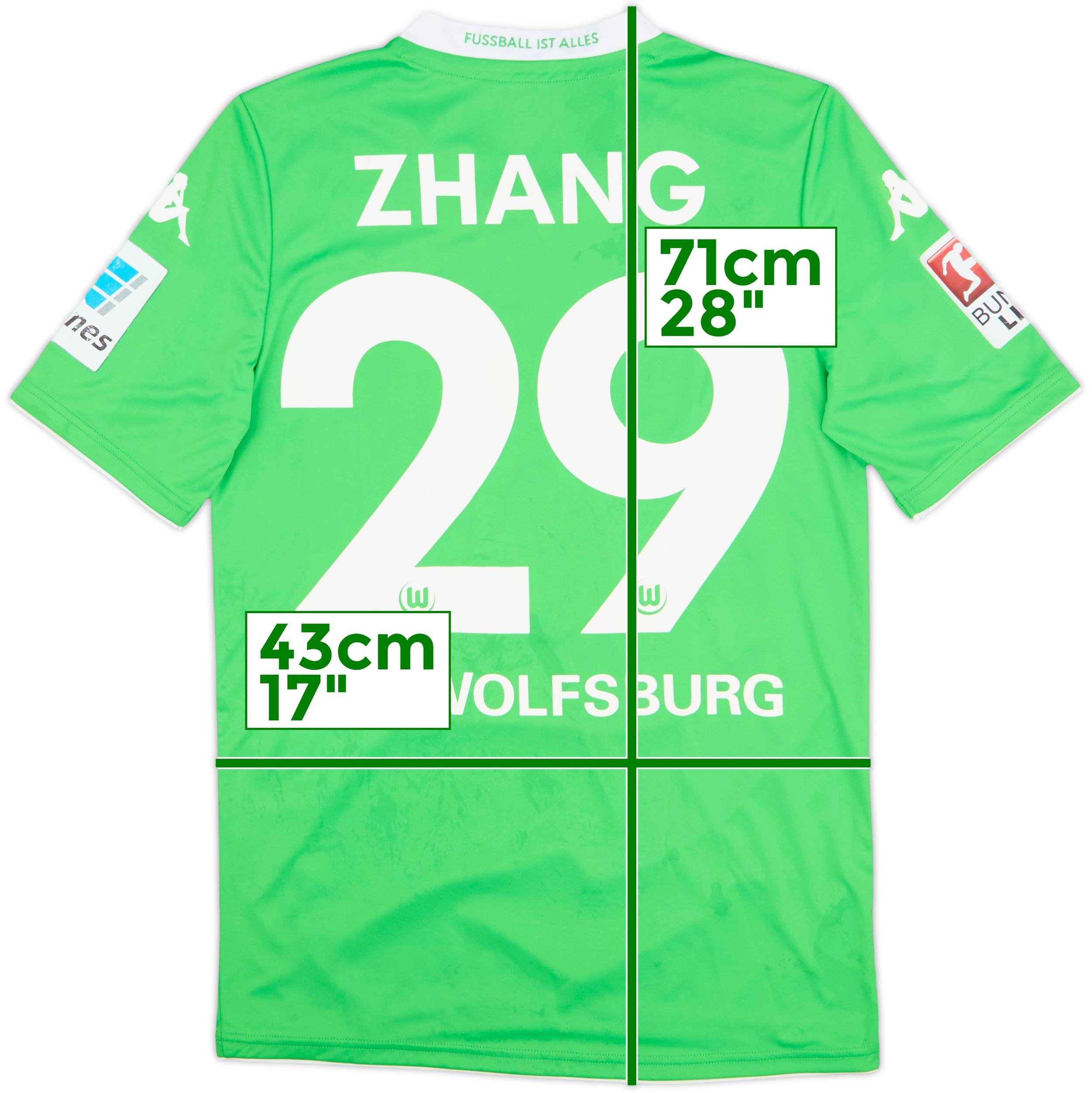 2014-15 Wolfsburg Home Shirt Zhang #29 - 6/10 - (S)