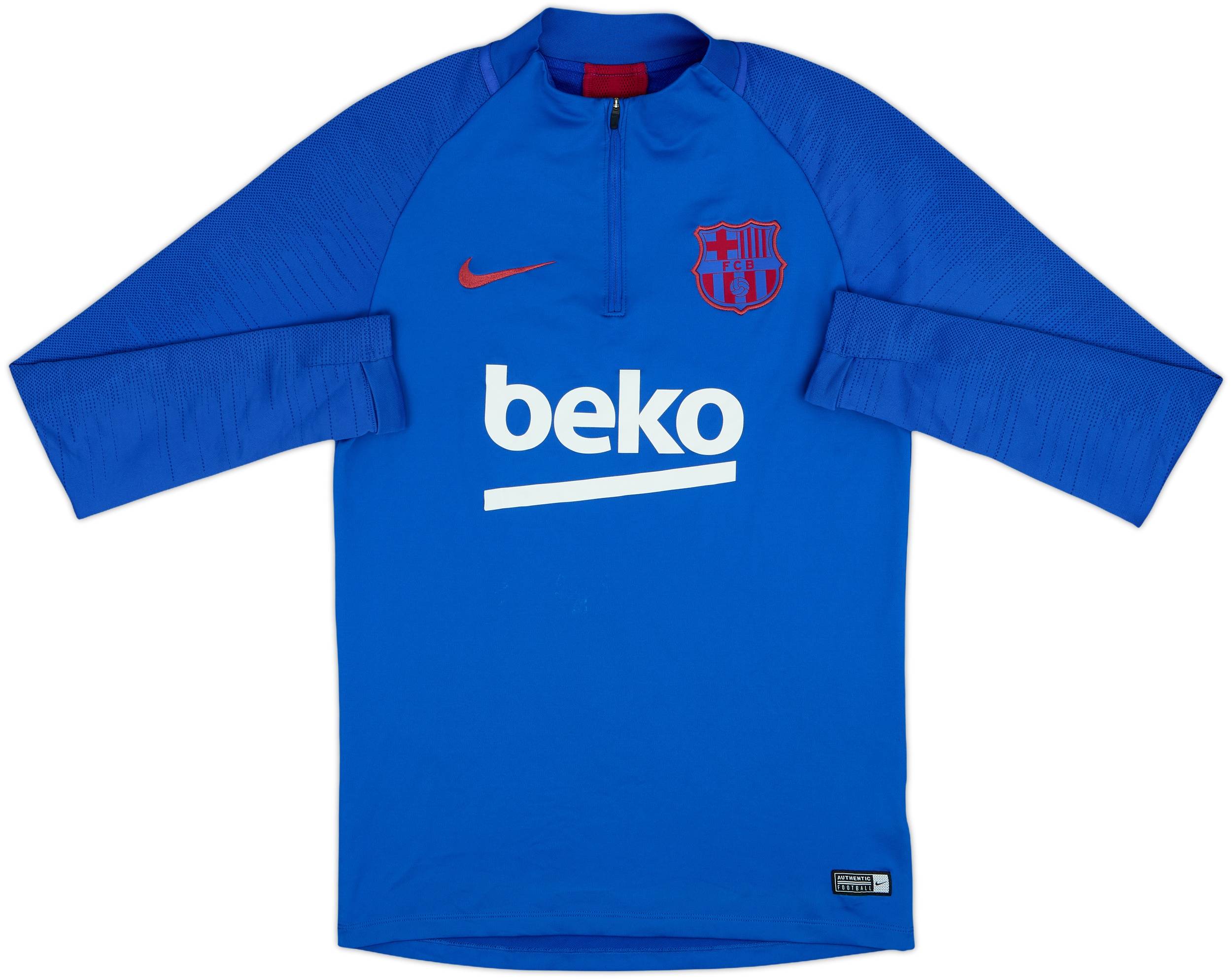 2019-20 Barcelona Nike 1/4 Zip Sweat Top - 7/10 - (S)
