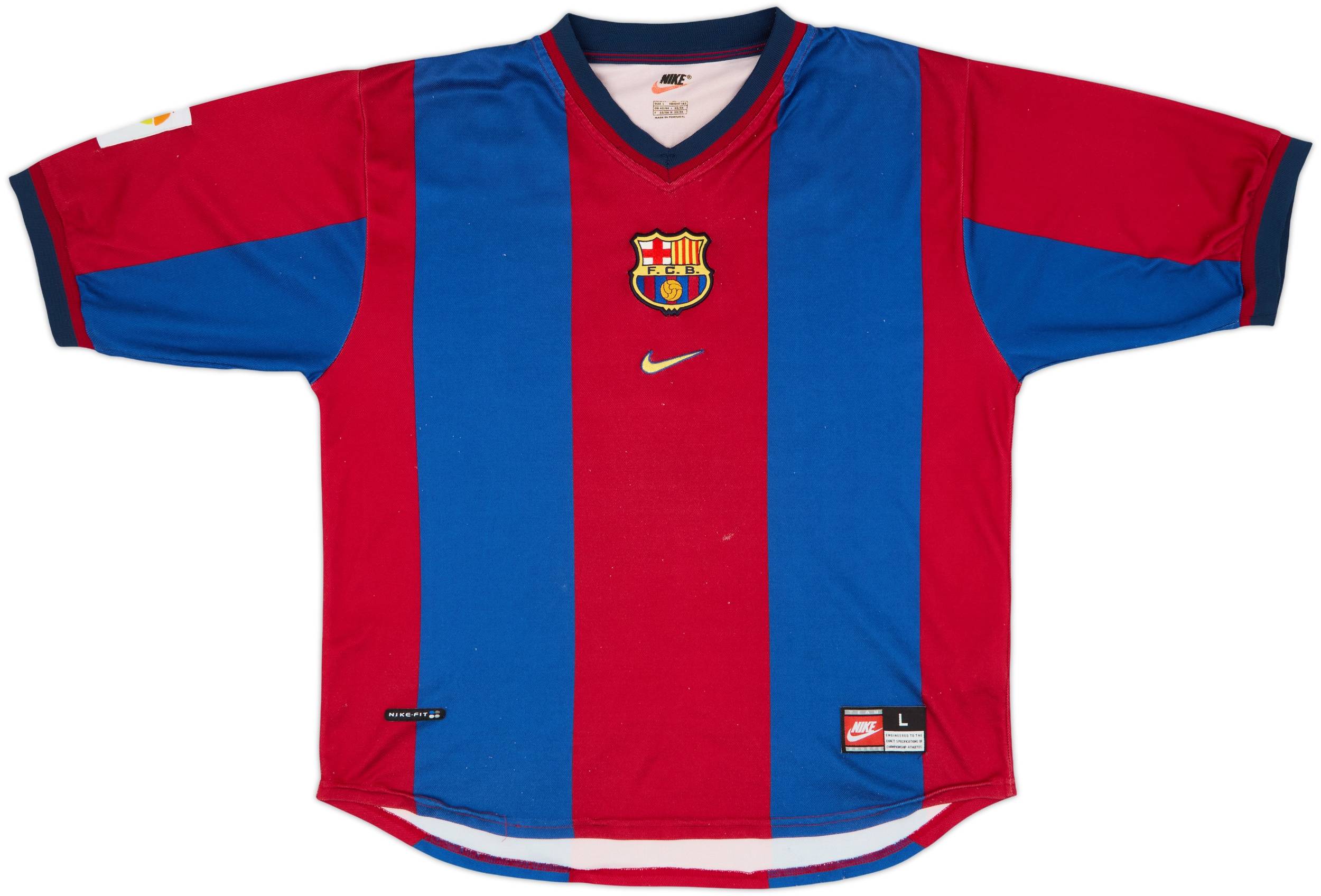 FCバルセロナ KLUIVERT 9番 シャツ 1998-00 Barcelona Home Shirt Kluivert #9 - 7/10 - (L)