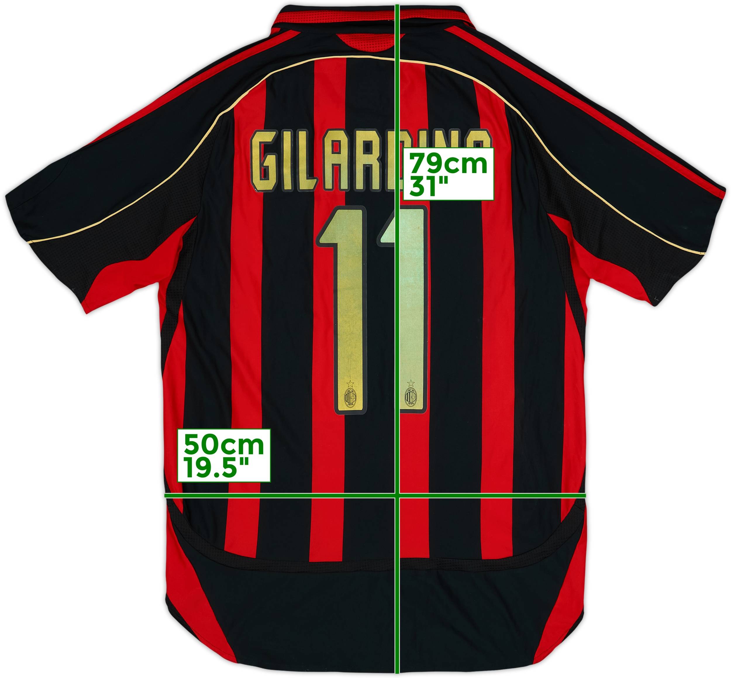 ACミラン adidas シャツ GILARDINO 11 2006-07 AC Milan Home Shirt Gilardino #11 - 4/10 - (M)