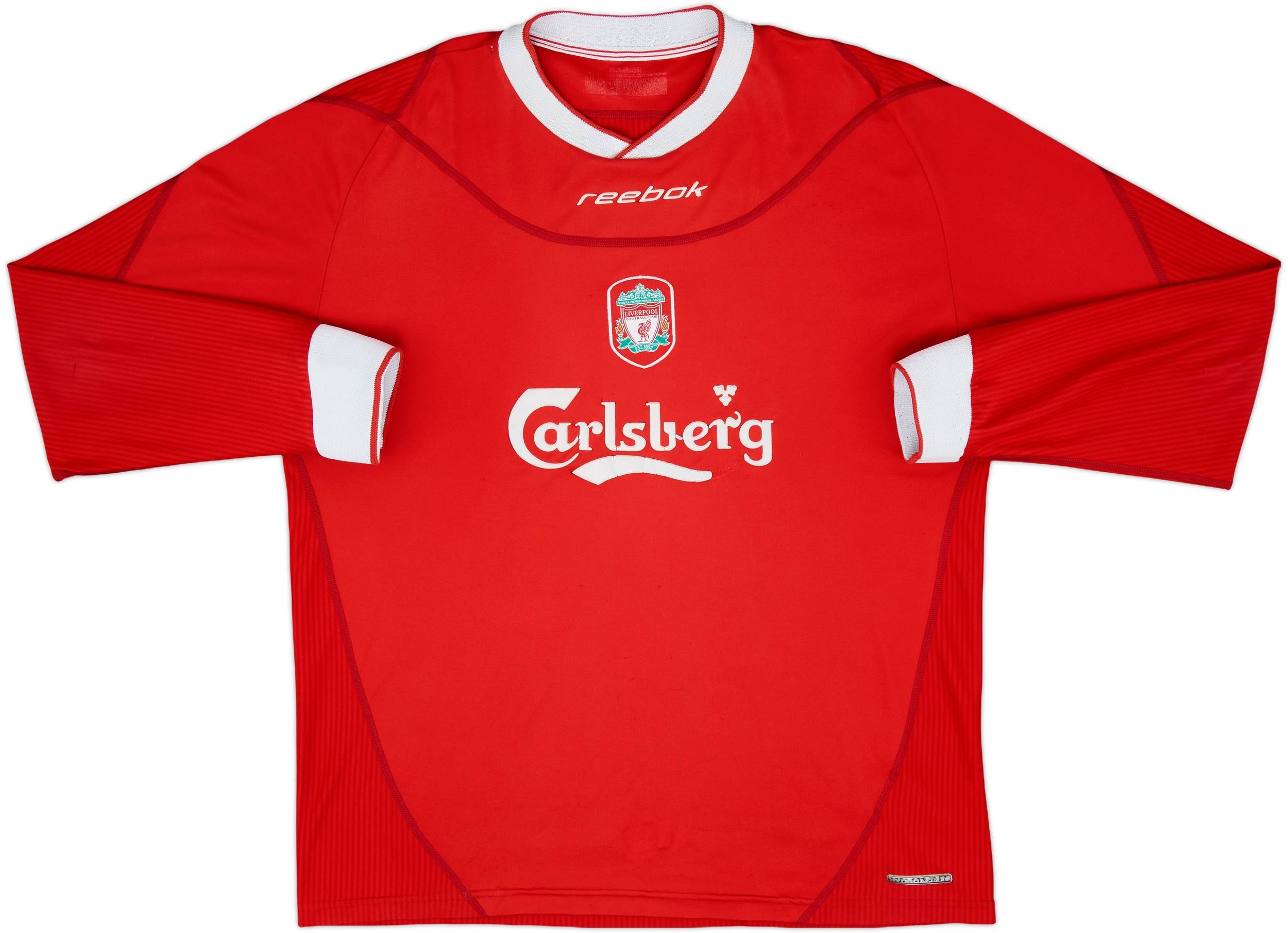 02-04 LIVERPOOL × REEBOK L/S  2002-04 Liverpool Home L/S Shirt - 5/10 - (XL)